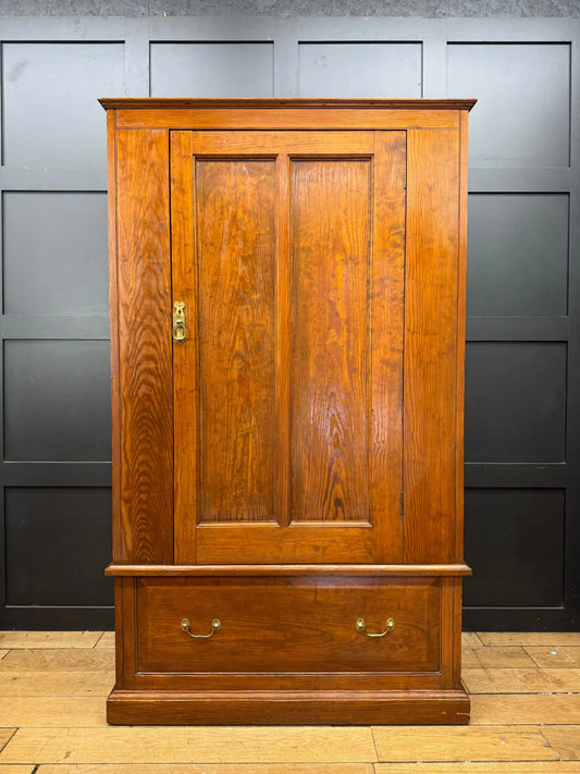 Antique Pitch Pine Single Wardrobe Bedroom Storage Cupboard Drawer RUSTIC WAREHOUSE NORFOLK