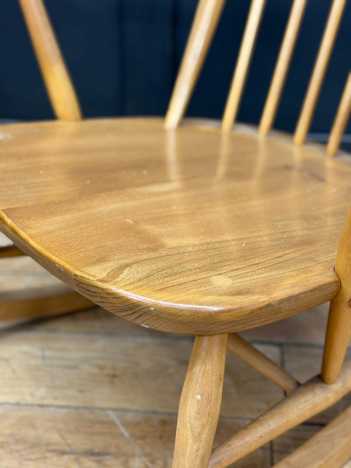 Vintage Ercol Blonde Rocking Chair Windsor Nursery Reading Scandi Mid Century