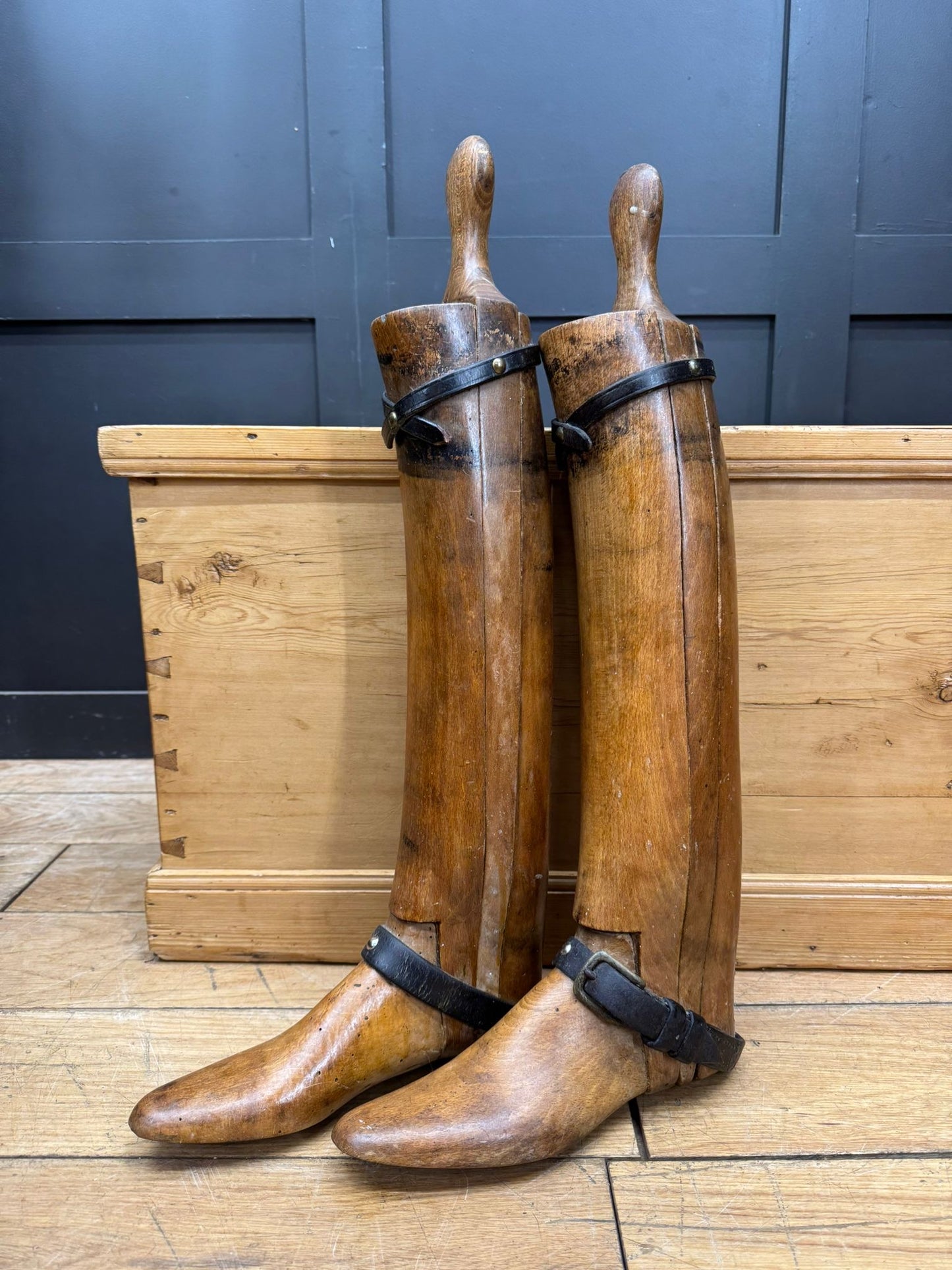 Antique English Beech Boot Trees Stretchers - Maxwell 8 Dover Street London