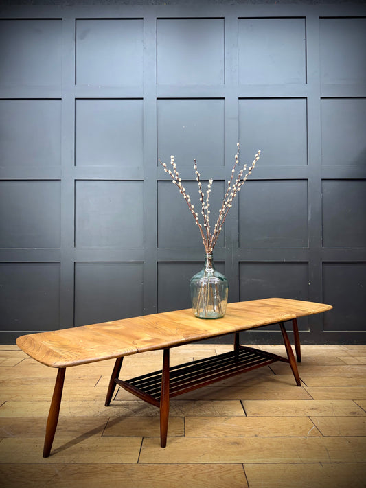 Ercol Model 456 Elm Drop Leaf Coffee Table / Mid Century / Supper Table