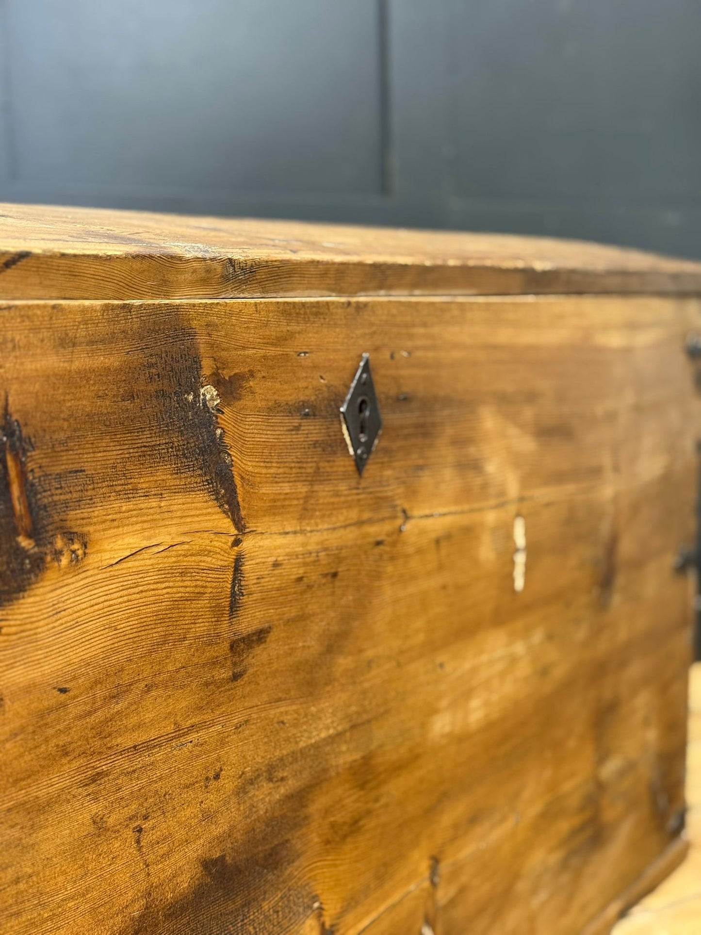 Swedish Pine Domed Top Chest / Old Pine / Blanket Box / Storage Trunk
