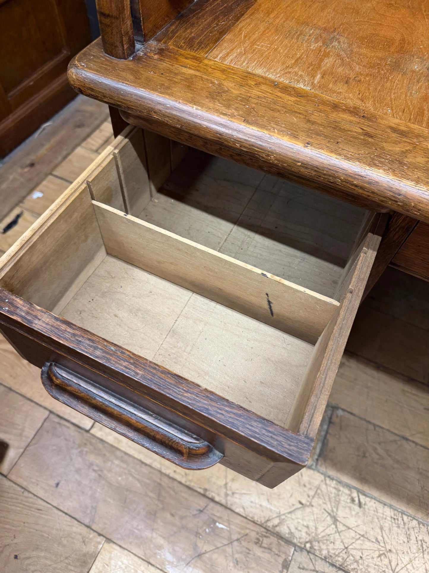 Antique Oak Roll Top Desk Office Furniture Pedestal Tambour c.1900 Edwardian