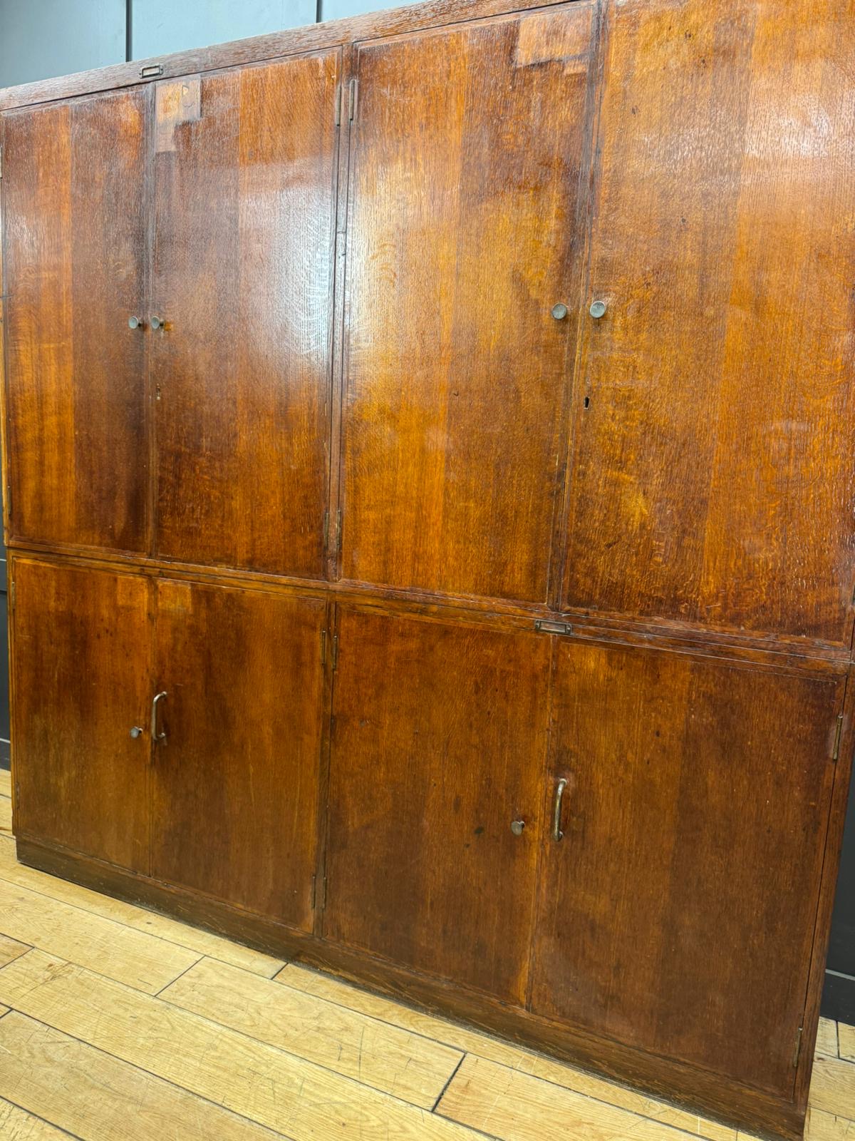 Vintage Oak Fronted School Science Cupboard – Ideal Pantry or Kitchen Storage