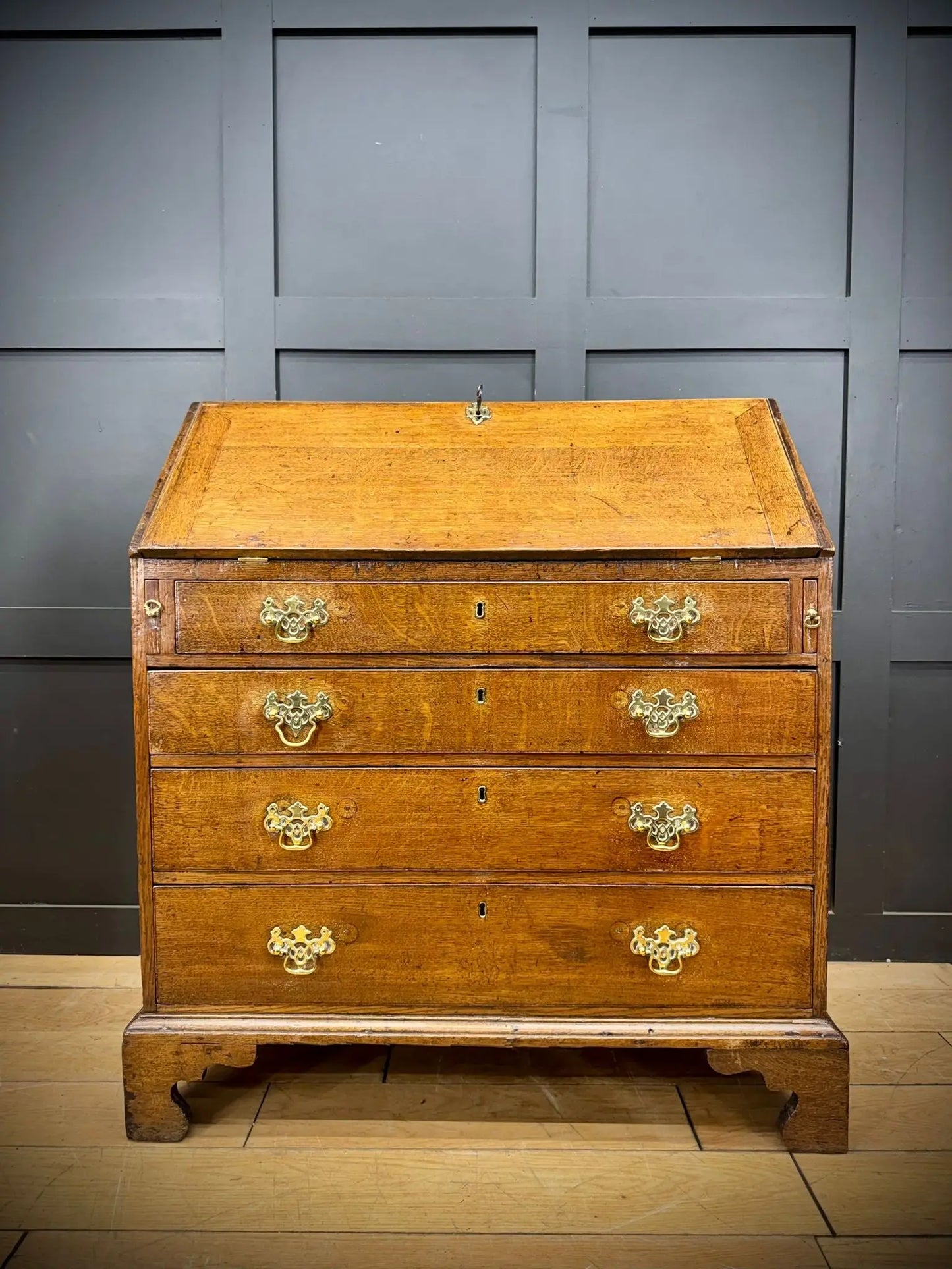 Georgian Oak Bureau Desk / Writing Desk / Sideboard Chest Of Drawers RUSTIC WAREHOUSE NORFOLK