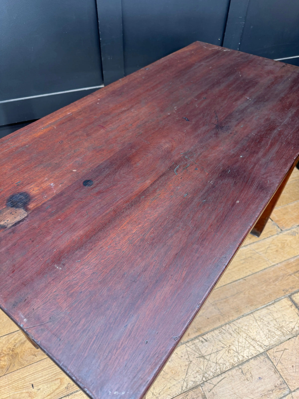 Vintage School Lab Bench Iroko Top Beech Frame Kitchen Island Prep Table Desk
