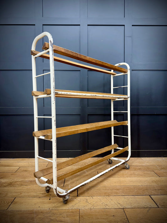 Vintage Industrial French Bakers Trolley Boulangerie Shoe Rack - Shop Display A