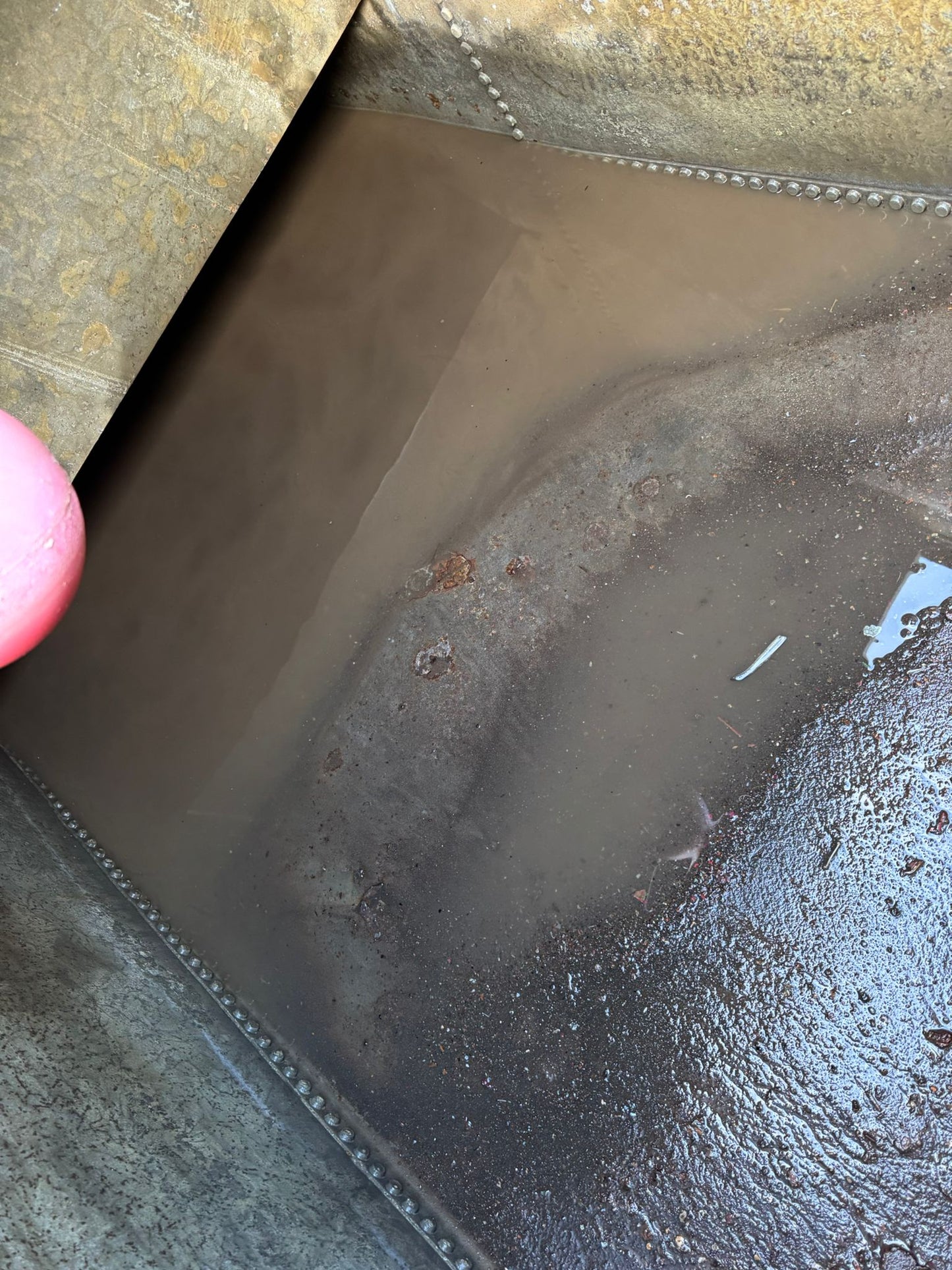 Very Large Riveted Galvanised Water Tank with Top Planter Pond Salvaged Reclaim