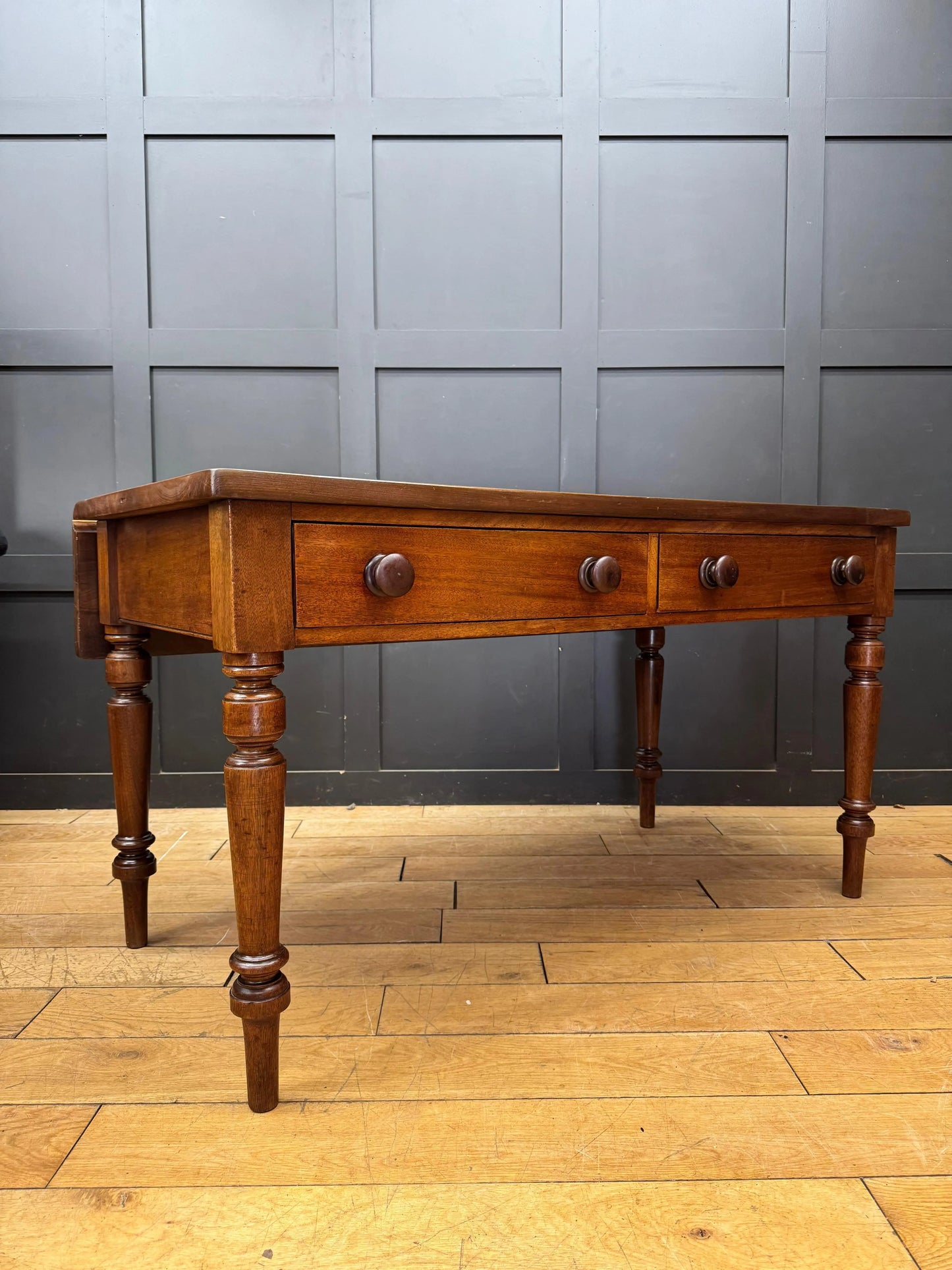 Victorian Mahogany Desk Table Kitchen Work Table /Drop Leaf Drawer Writing Table RUSTIC WAREHOUSE NORFOLK
