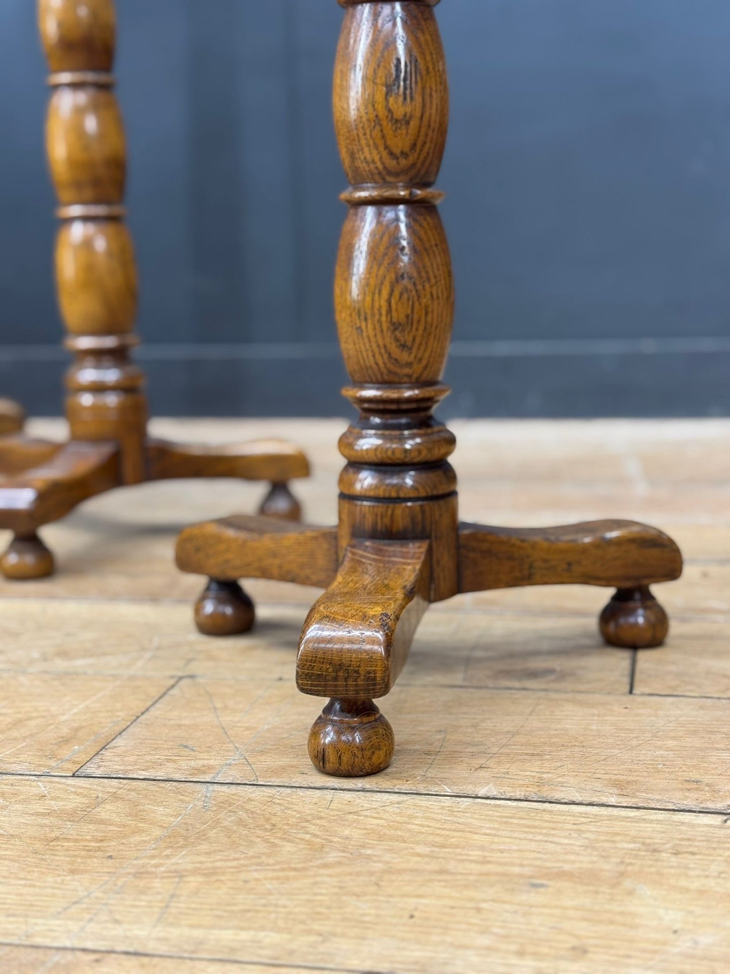 Trio of Vintage Burr Oak Wine Tables English Oak Side Lamp Tables Stunning!