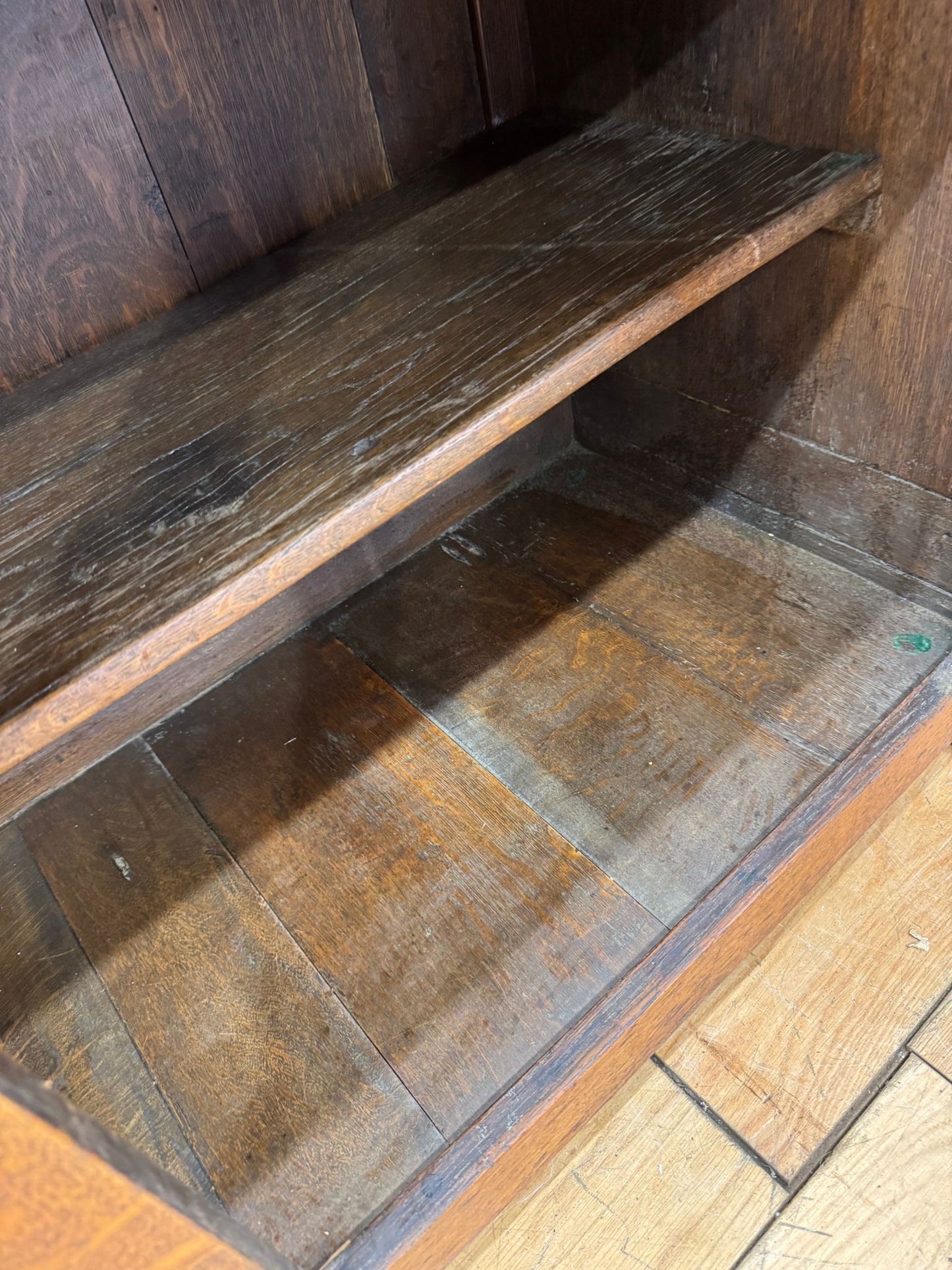 Antique Solid Oak Sideboard – Stripped Finish – Cupboard Drawers