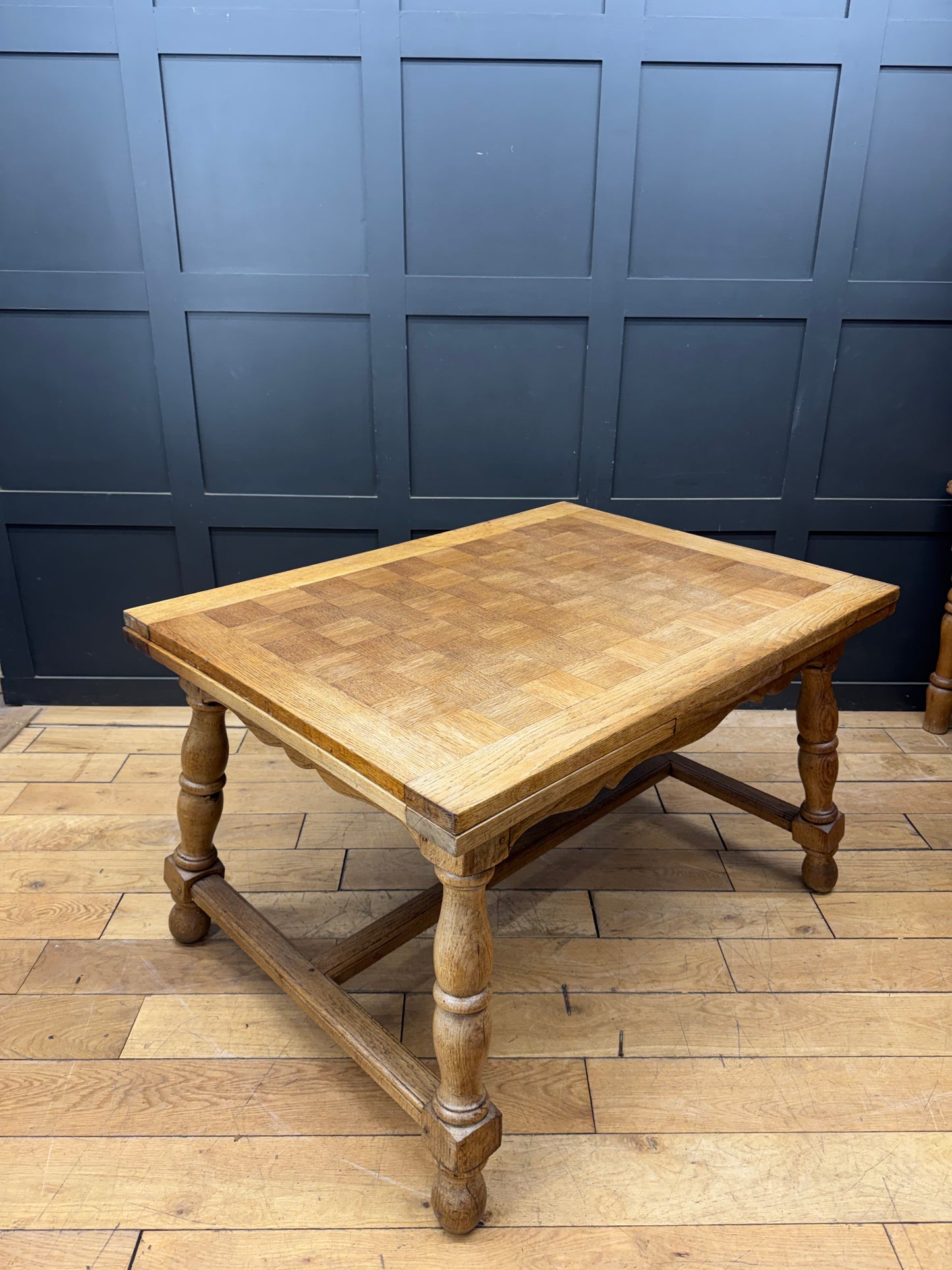 Vintage Blonde Oak Draw Leaf Dining Table Extending Farmhouse Kitchen Table