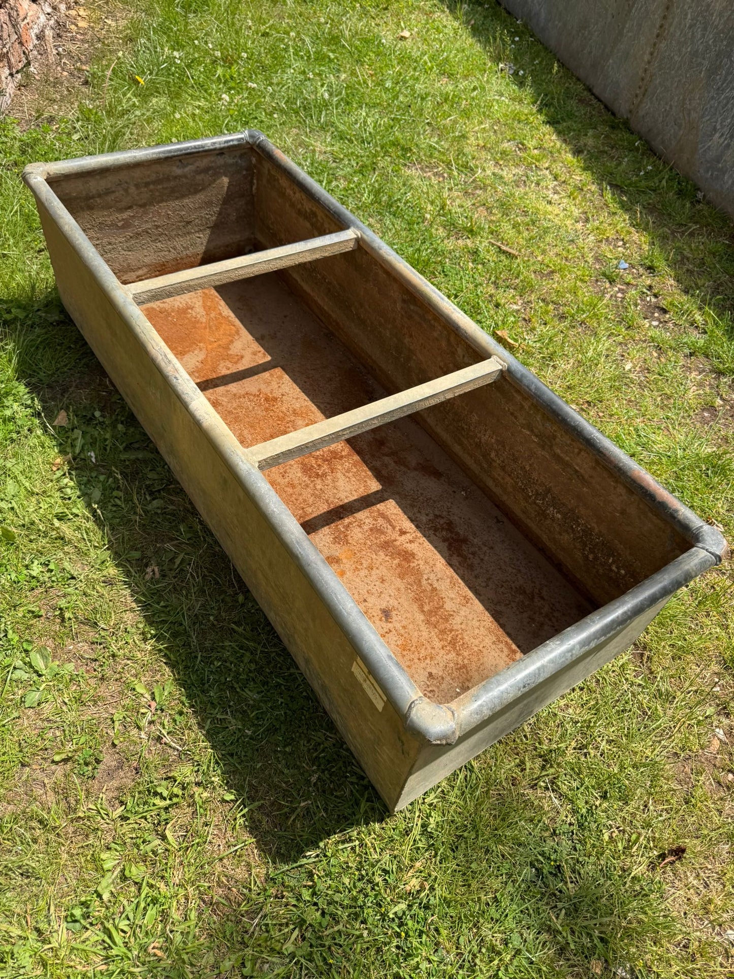 Vintage Galvanised Water Trough Planter Pond 124cm Garden Feature Rustic Tank 3a