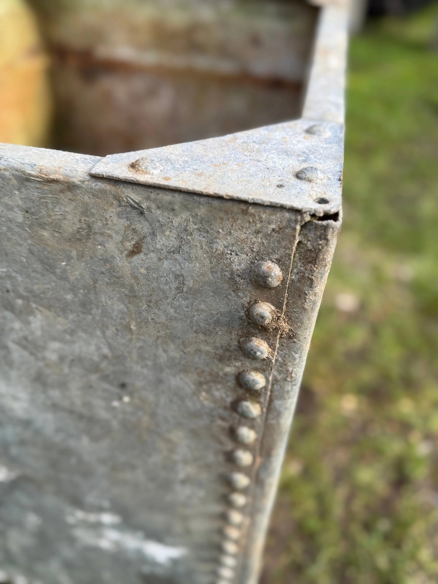 Riveted Galvanised Trough Planter /  Raised Flower Bed Plant Olive Tree Pot W2 RUSTIC WAREHOUSE NORFOLK