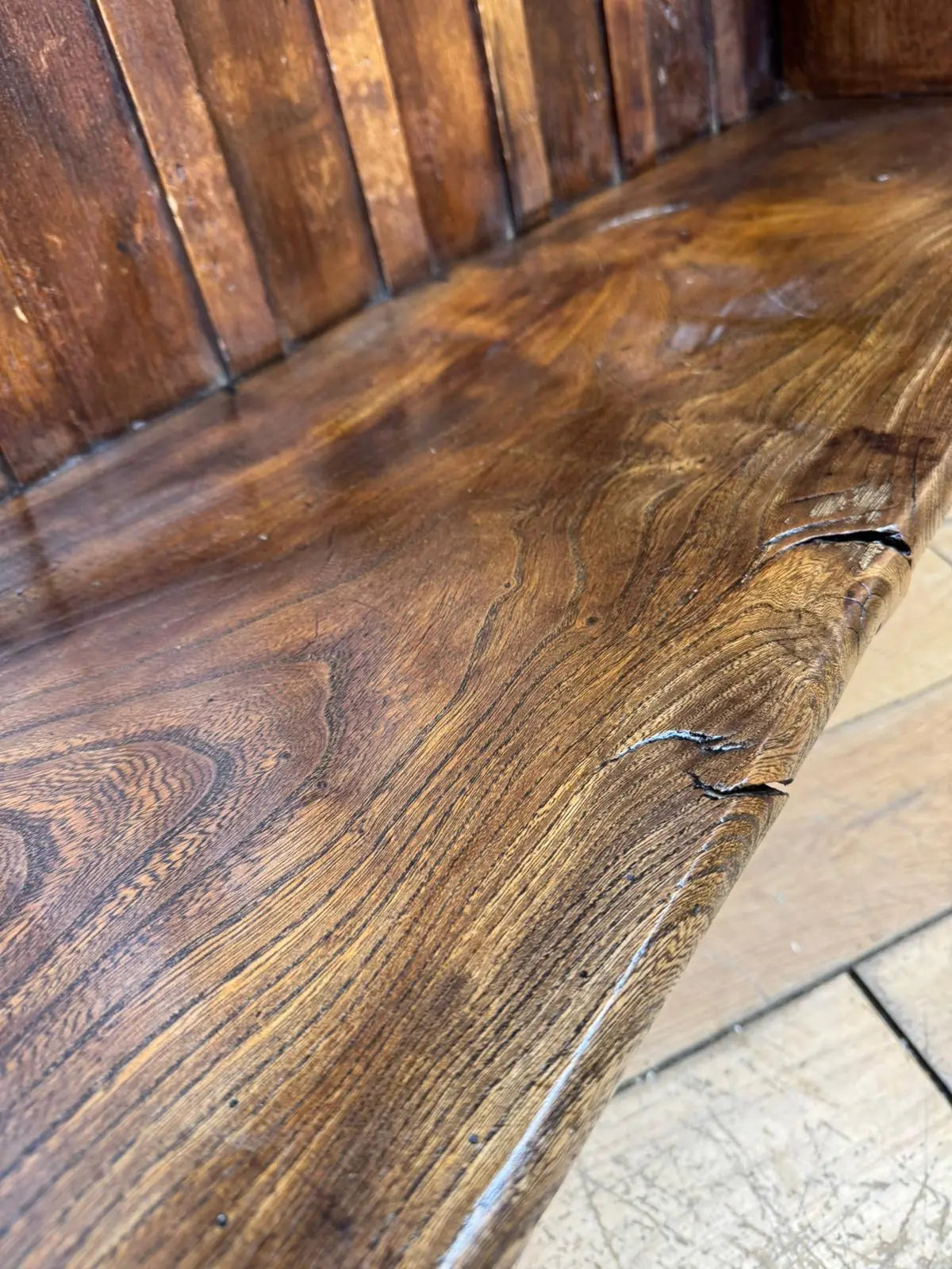 Arts & Crafts Elm Settle Bench Hall Seat Pew Antique Furniture 144cm RUSTIC WAREHOUSE NORFOLK