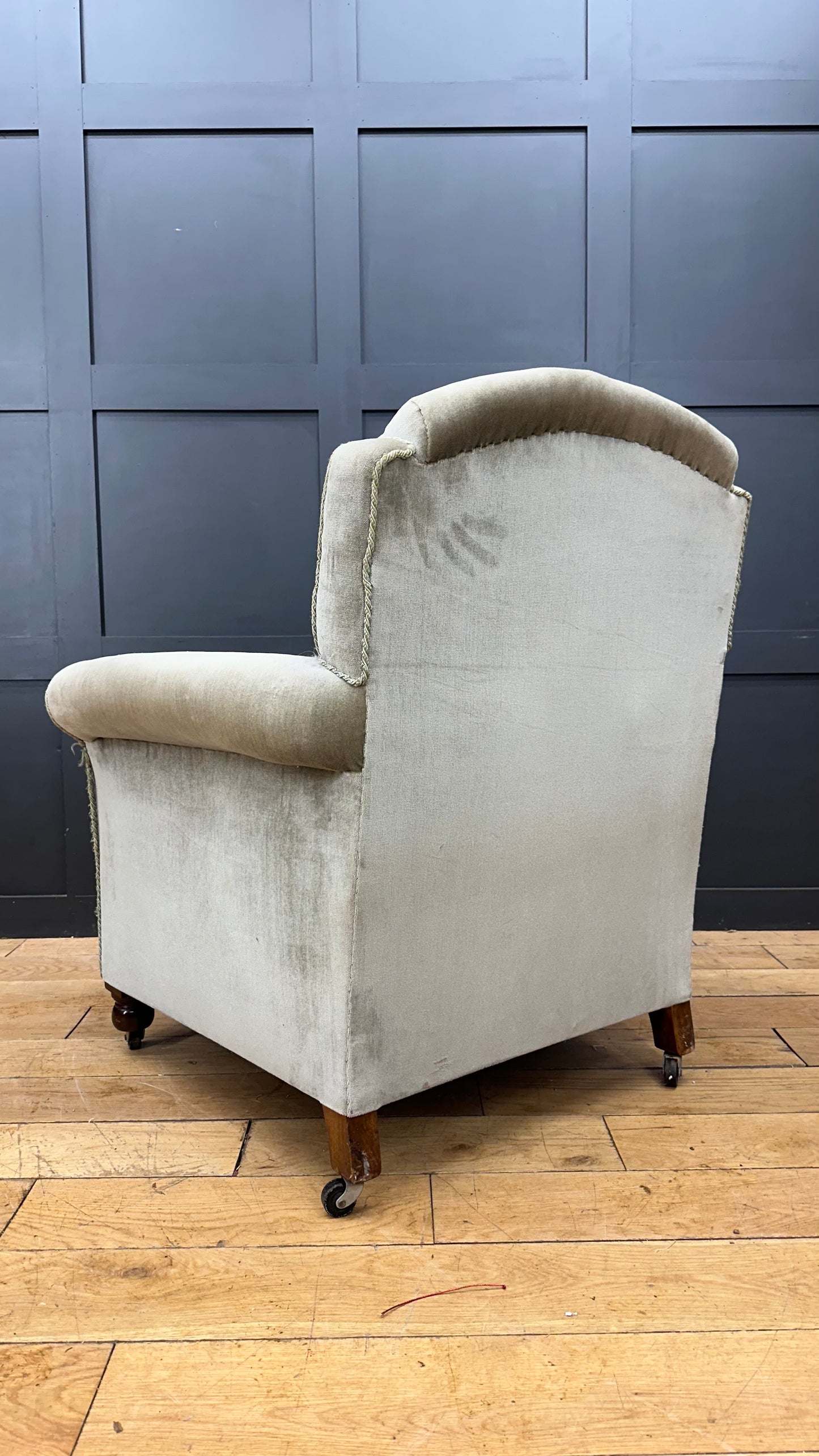 Antique Upholstered Armchair /  Edwardian Mahogany Frame Armchair / Lounge Chair