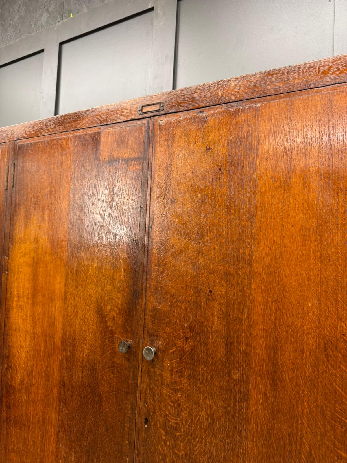 Vintage Oak Fronted School Science Cupboard – Ideal Pantry or Kitchen Storage