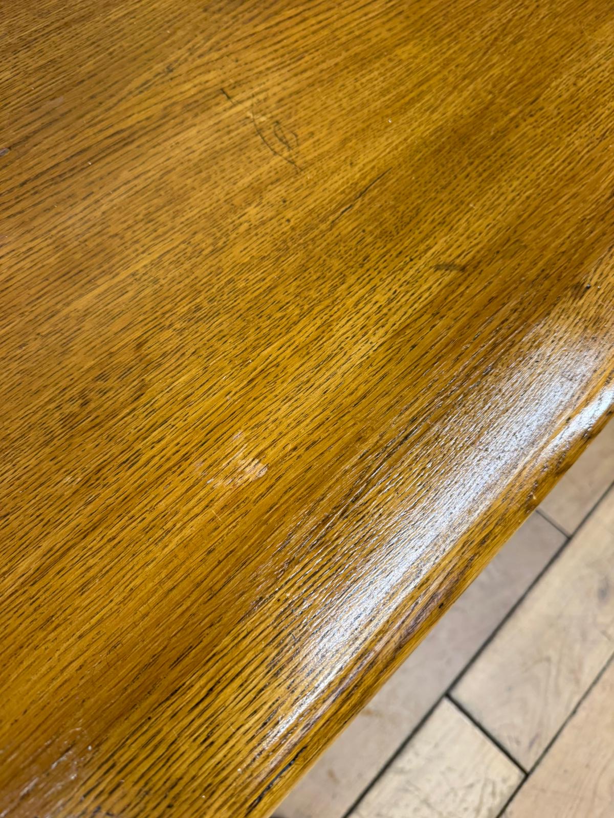 Vintage Abbess Oak Desk Twin Pedestal Writing Table Retro Office Furniture