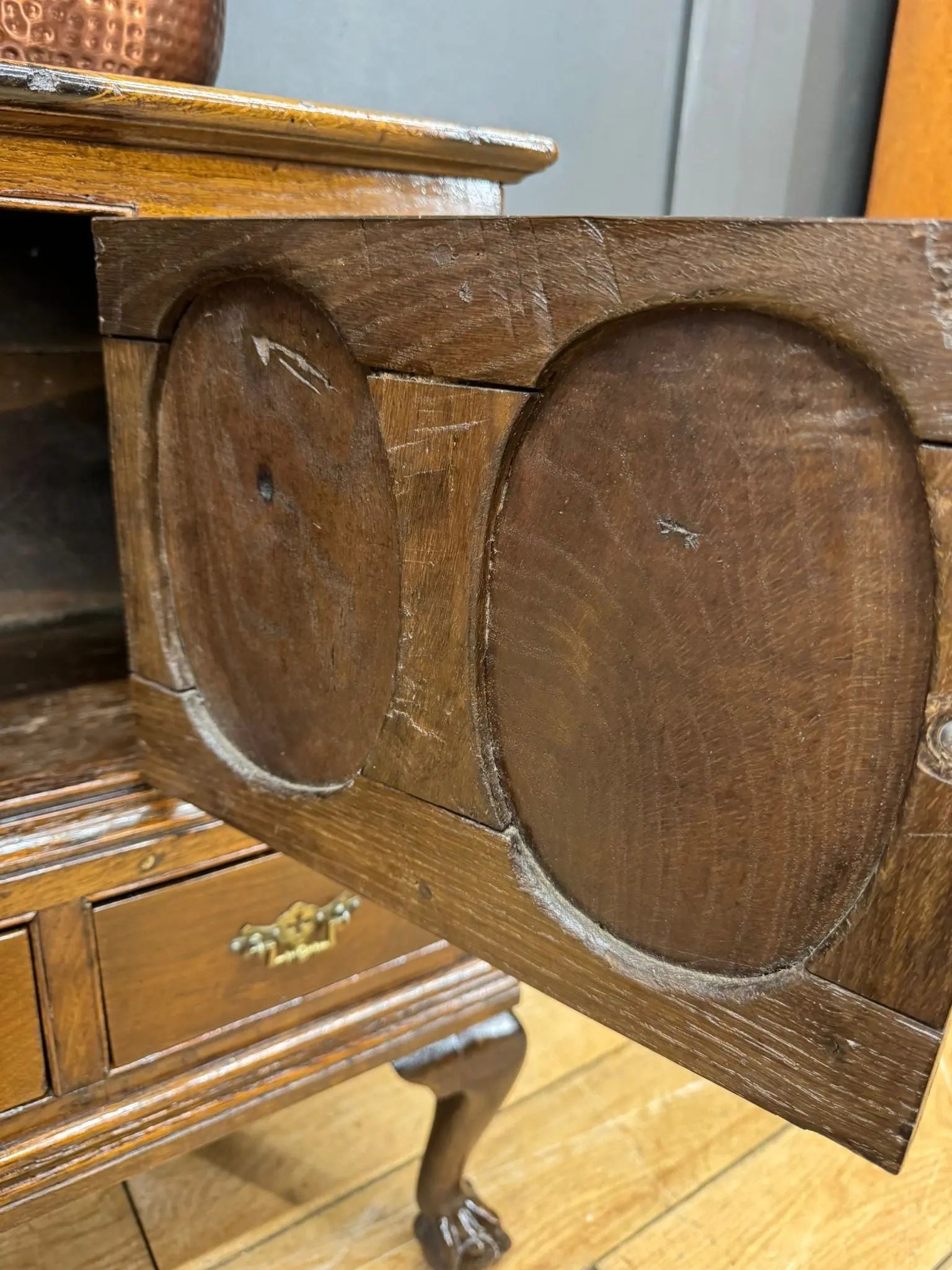 Antique Oak Sideboard / 18th Century Oak Cupboard on Stand / TV Stand RUSTIC WAREHOUSE NORFOLK