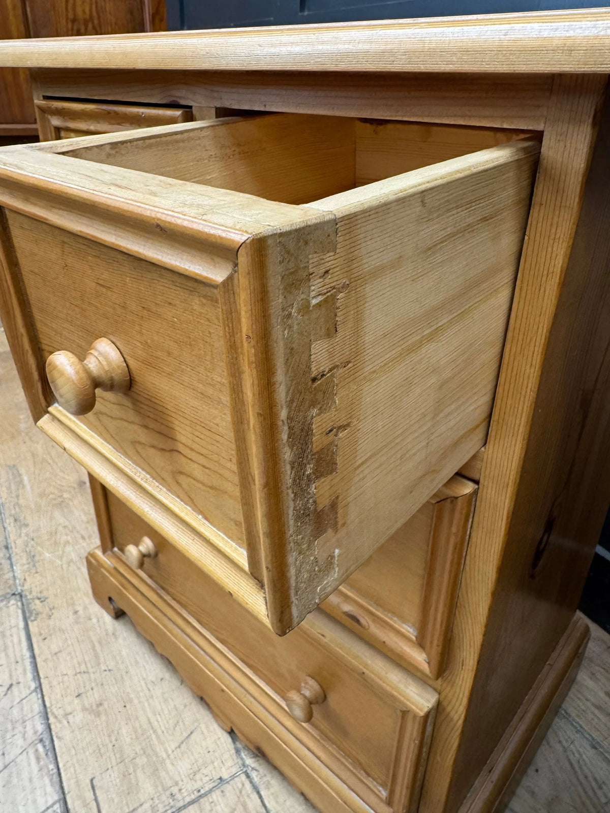 Pair Rustic Pine Bedside Tables Drawers Country Farmhouse Bedside Cabinets RUSTIC WAREHOUSE NORFOLK