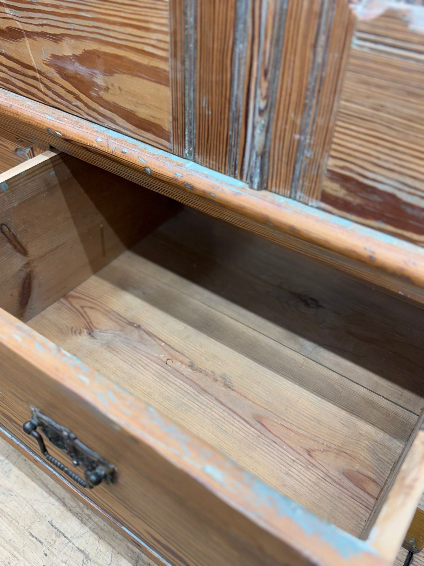 Victorian Pitch Pine Linen Cupboard / Pantry Storage Cabinet