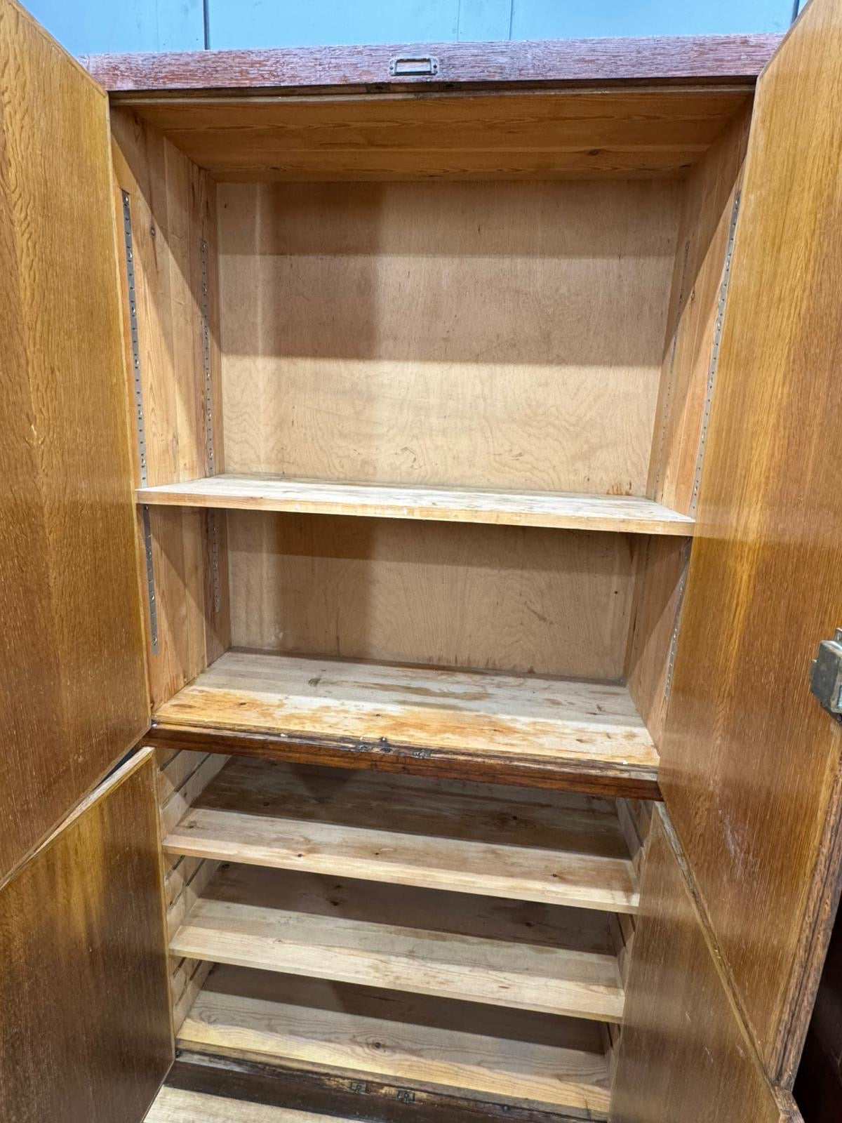 Vintage Oak Fronted School Science Cupboard – Ideal Pantry or Kitchen Storage