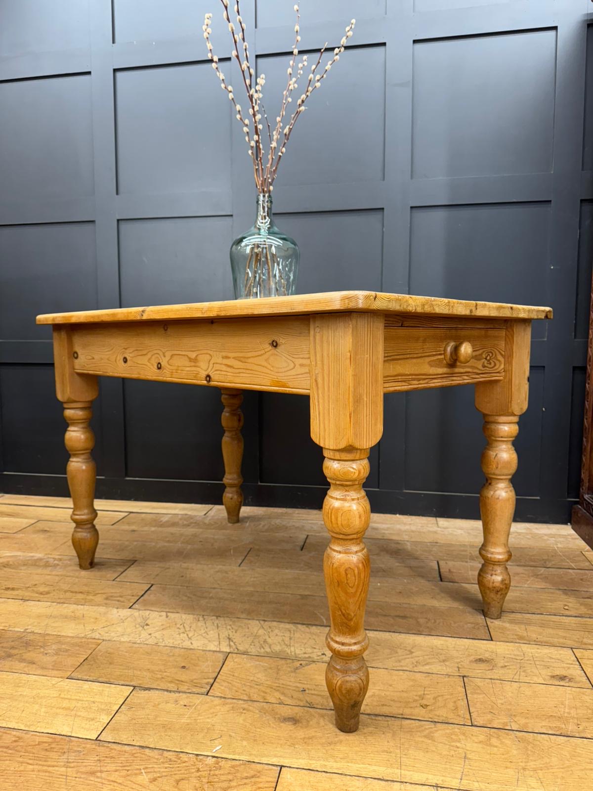 Vintage Small Solid Pine Table  / Farmhouse Dining Table / Kitchen Table