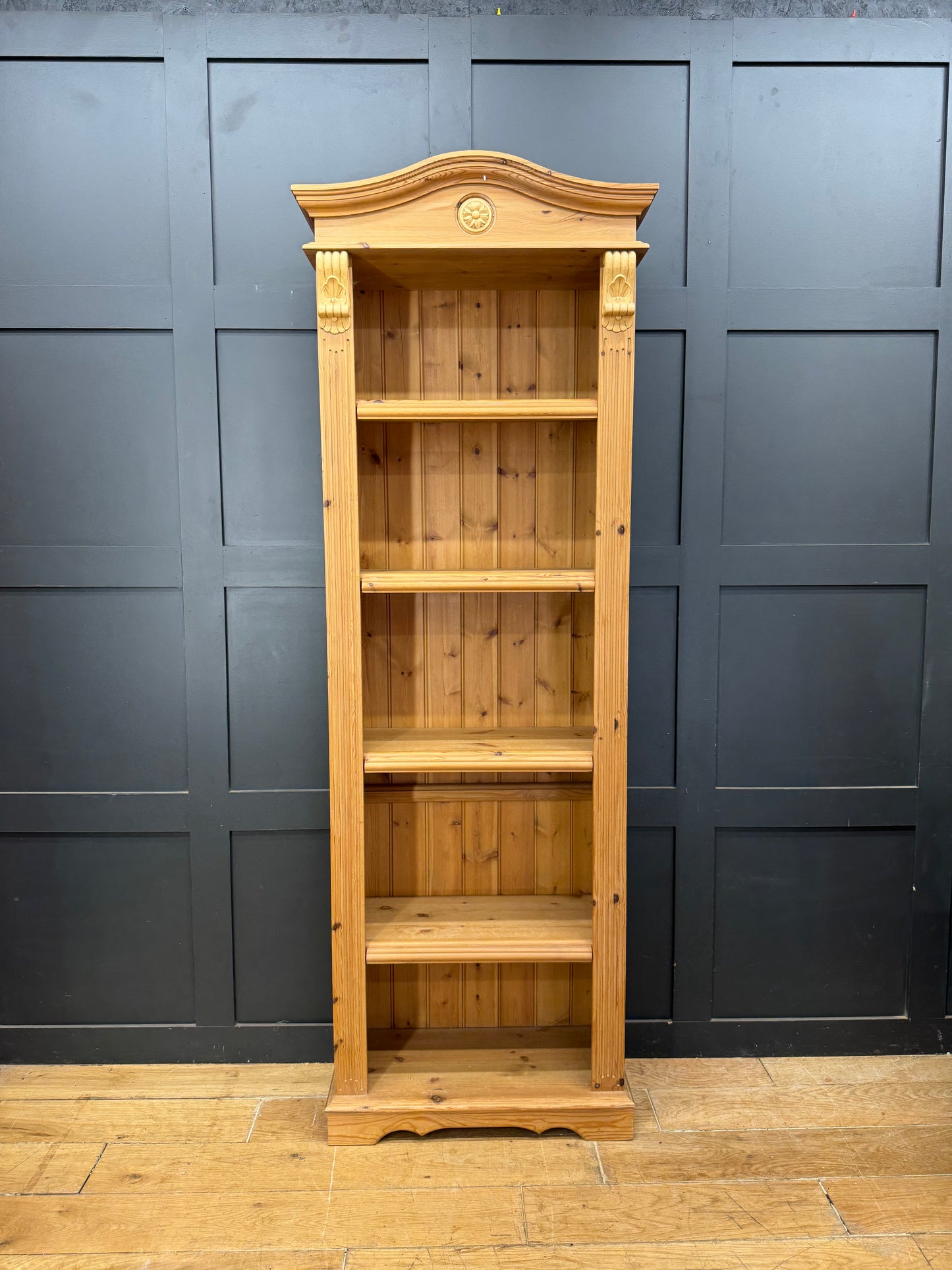 Large Solid Pine Adjustable Bookcase Display Shelving Unit Farmhouse 203cm
