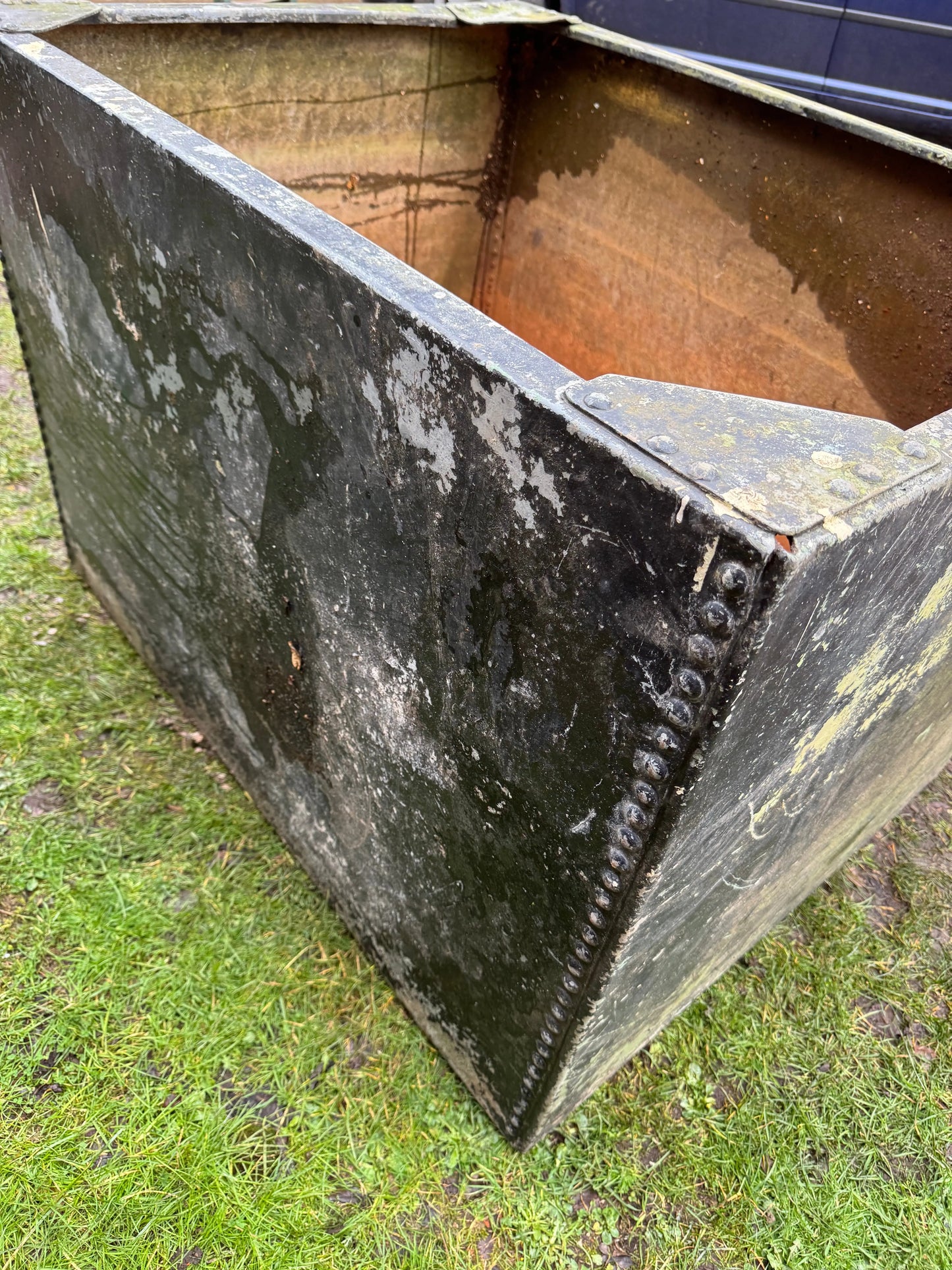 Riveted Galvanised Trough Planter /  Raised Flower Bed Plant Pot Log Store Z10 RUSTIC WAREHOUSE NORFOLK
