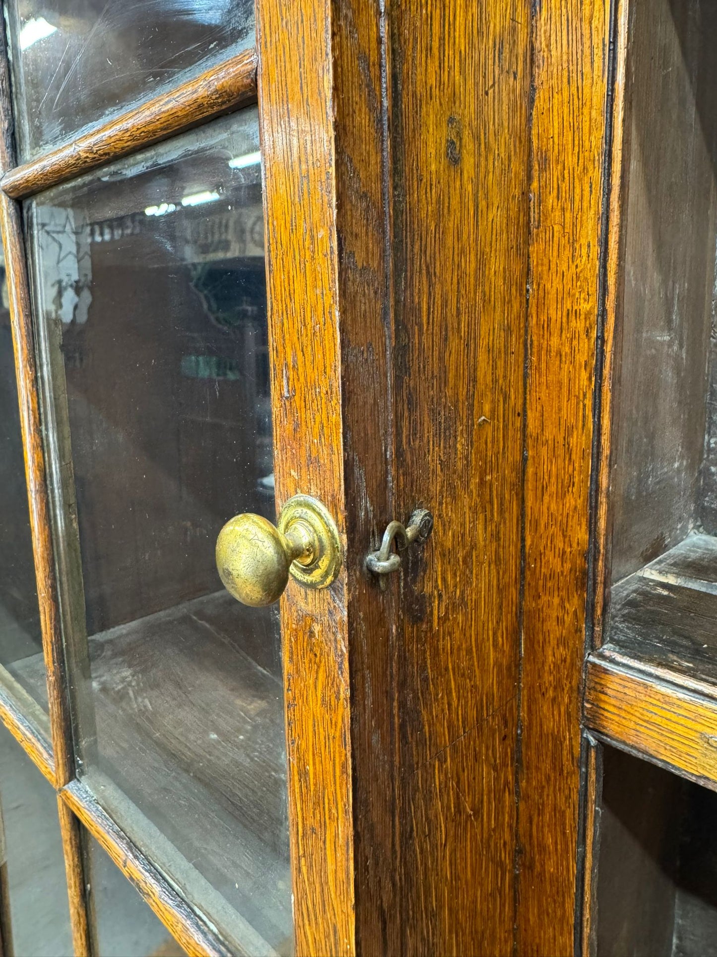 19th Century Provincial Oak Welsh Dresser –Glazed Cabinets Plate Racks Cupboard