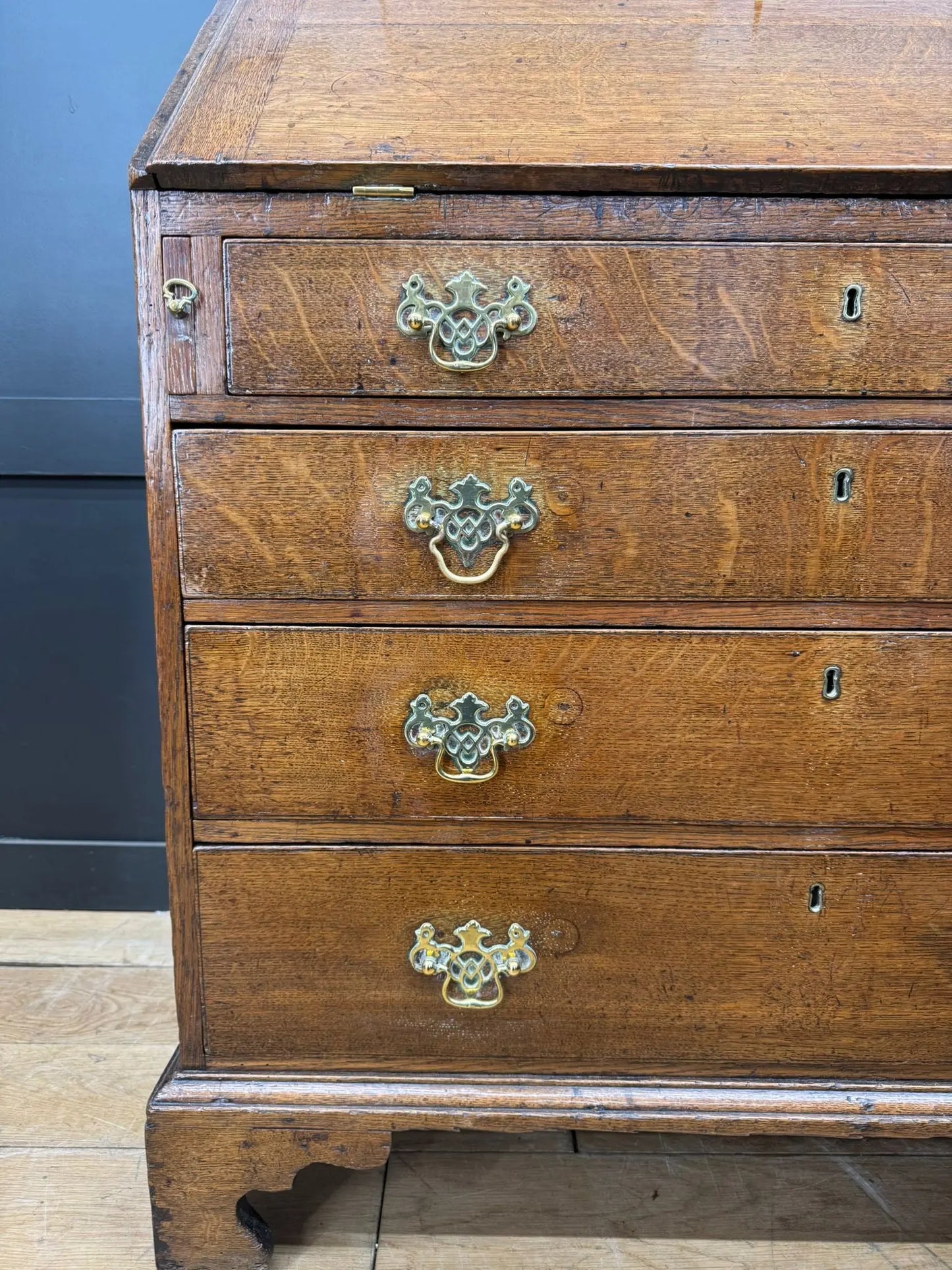 Georgian Oak Bureau Desk / Writing Desk / Sideboard Chest Of Drawers RUSTIC WAREHOUSE NORFOLK