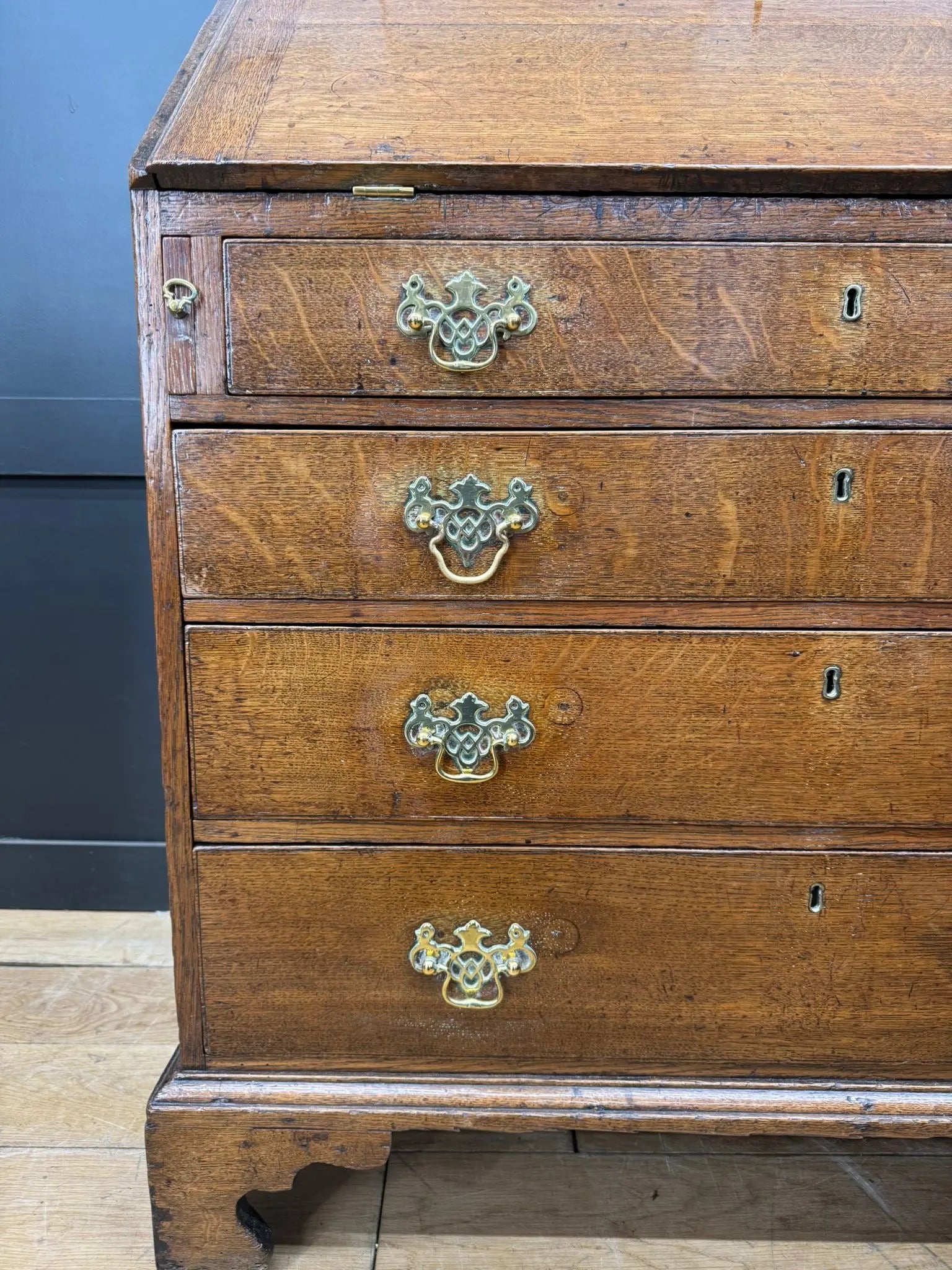 Georgian Oak Bureau Desk / Writing Desk / Sideboard Chest Of Drawers RUSTIC WAREHOUSE NORFOLK