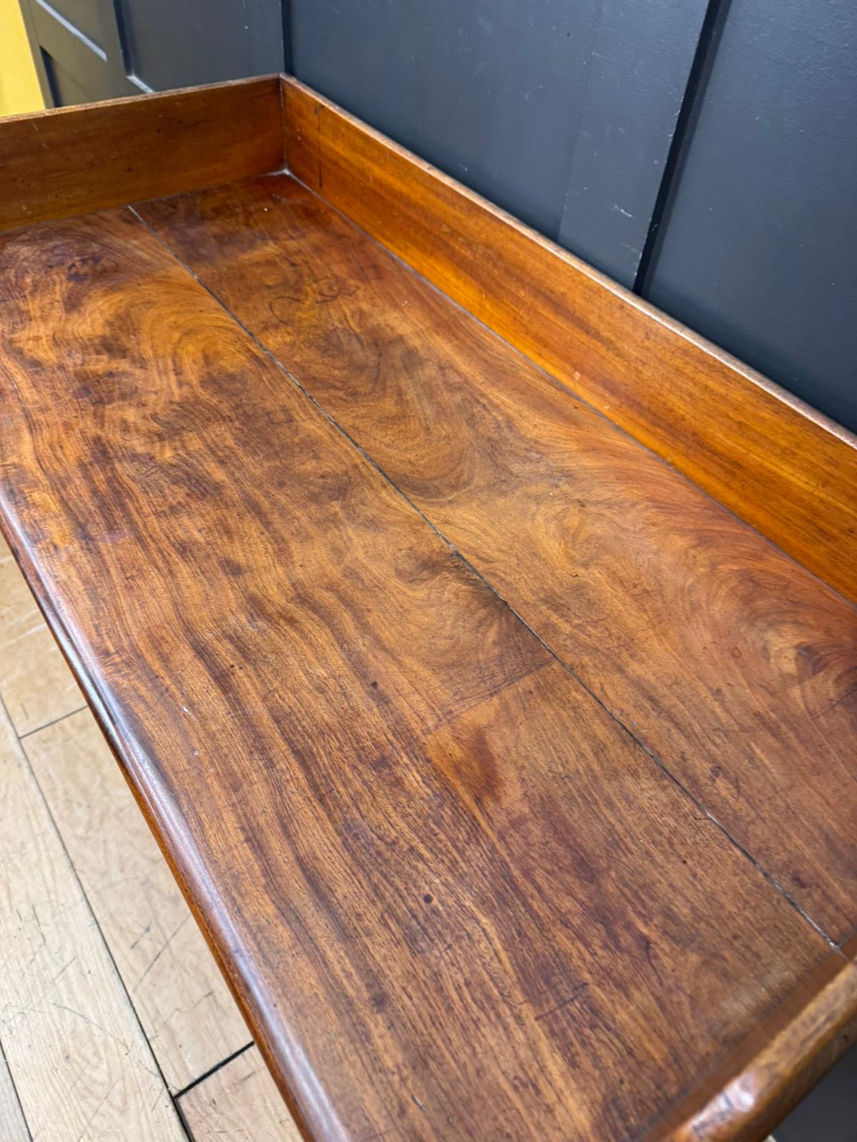 Antique Mahogany Console Table Hall Side Writing Desk With Turned Legs