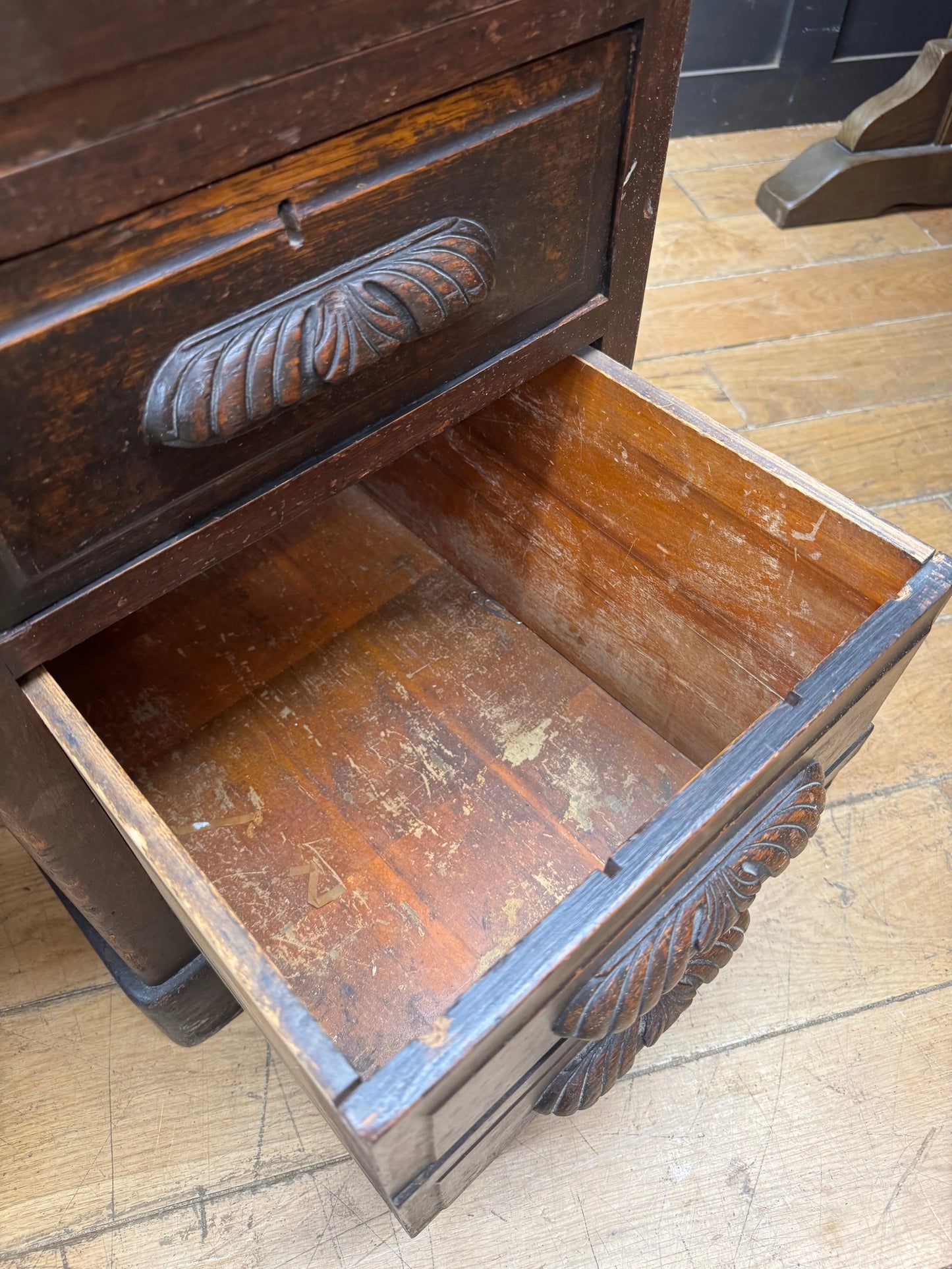 Antique Oak Partners Desk Large Double Sided Pedestal Desk Station Masters
