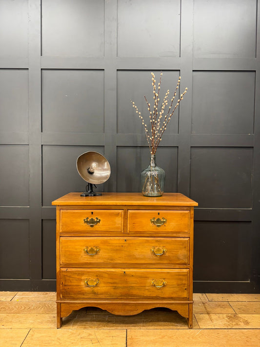 Edwardian Satin Walnut Chest of Drawers – Bedroom Storage