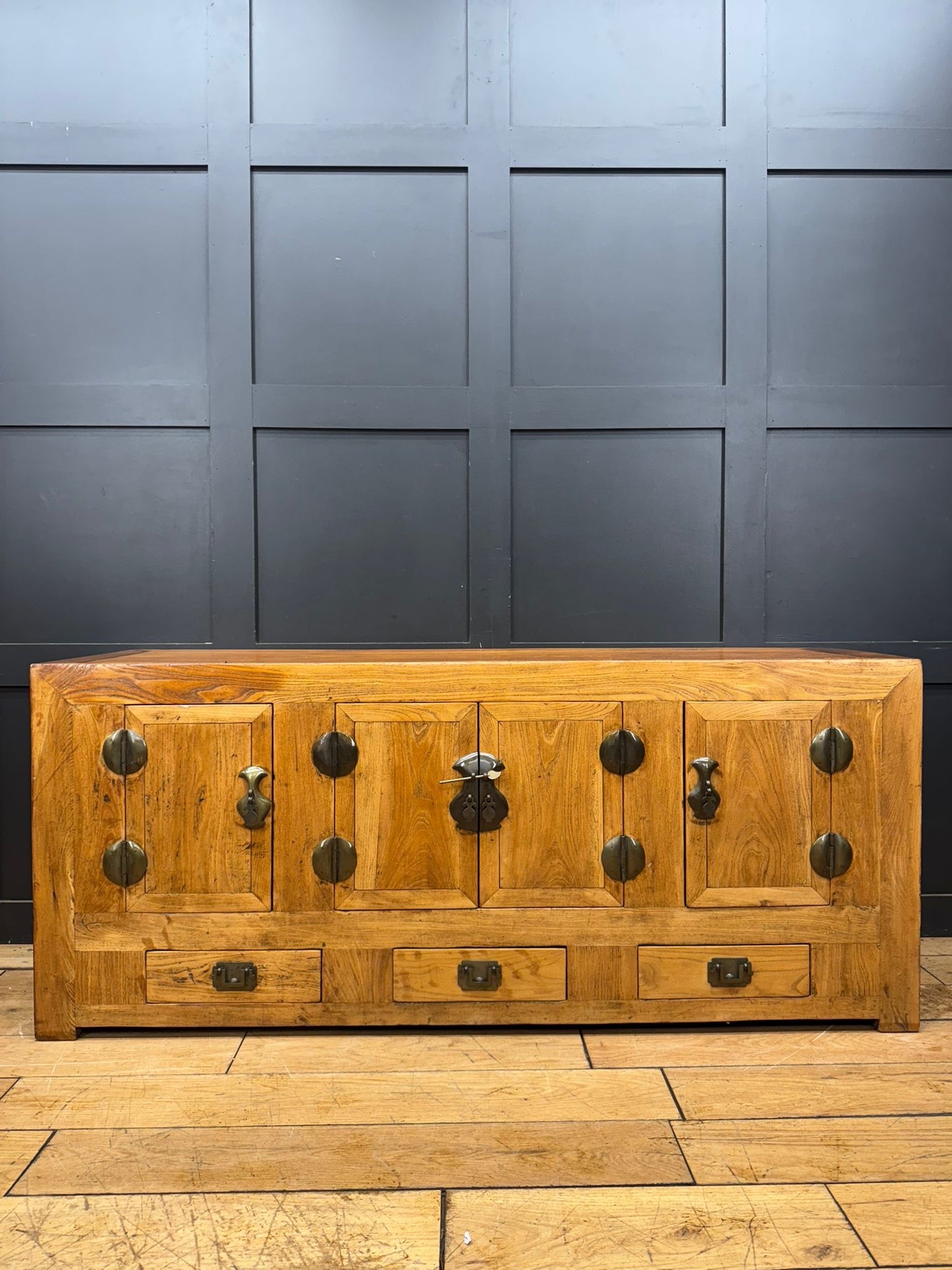 Large Chinese Elm Sideboard Cupboard Console TV Stand