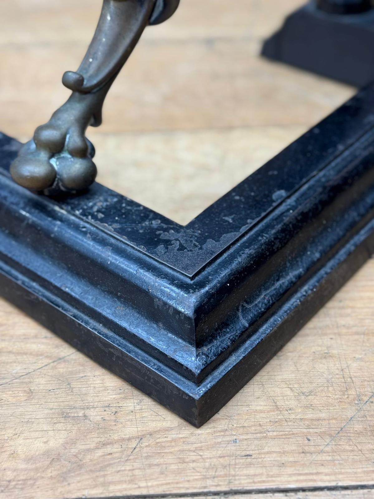 Antique Fireplace Fender – Iron & Brass Griffin Ends Victorian Hearth Guard