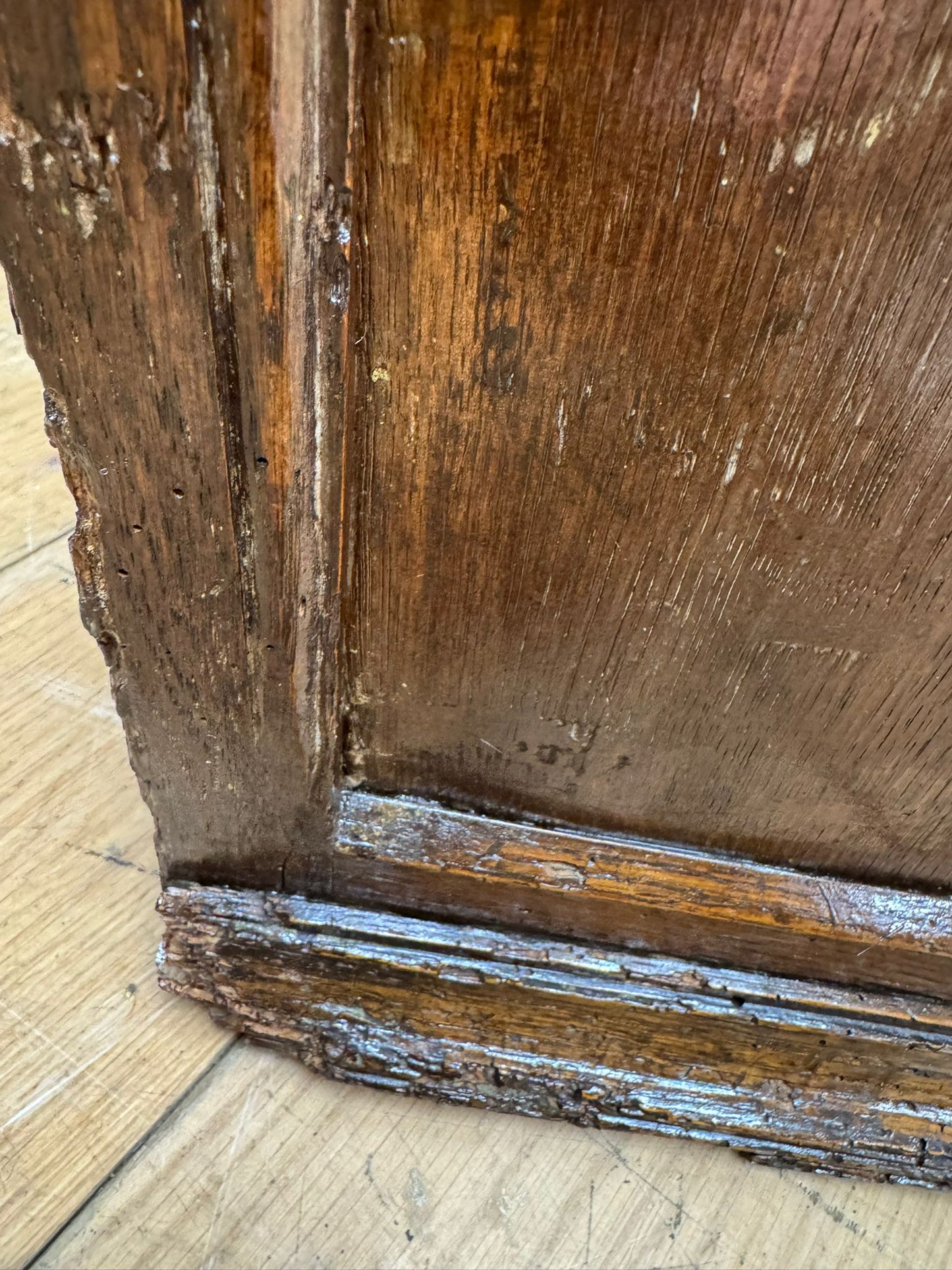 17th Century Oak Cabinet – 4 Drawer Coffer Front 111cm TV Stand Chest Of Drawers