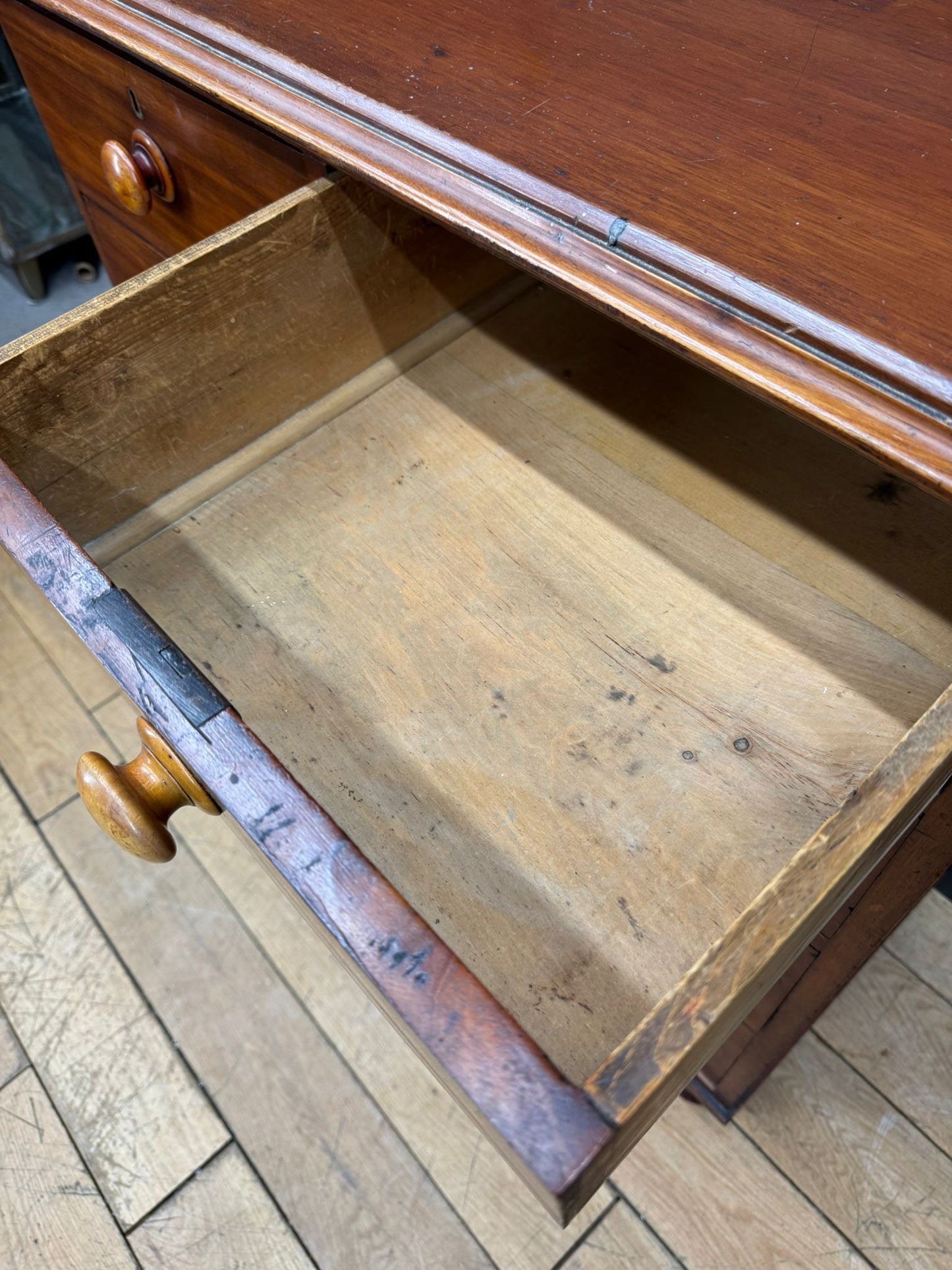 Victorian Mahogany Chest of Drawers on Bun Feet
