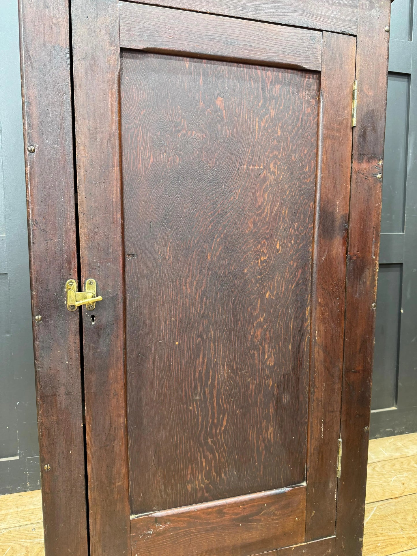 Antique Pitch Pine School Cupboard Single Door Storage Cabinet Shelves Rustic RUSTIC WAREHOUSE NORFOLK