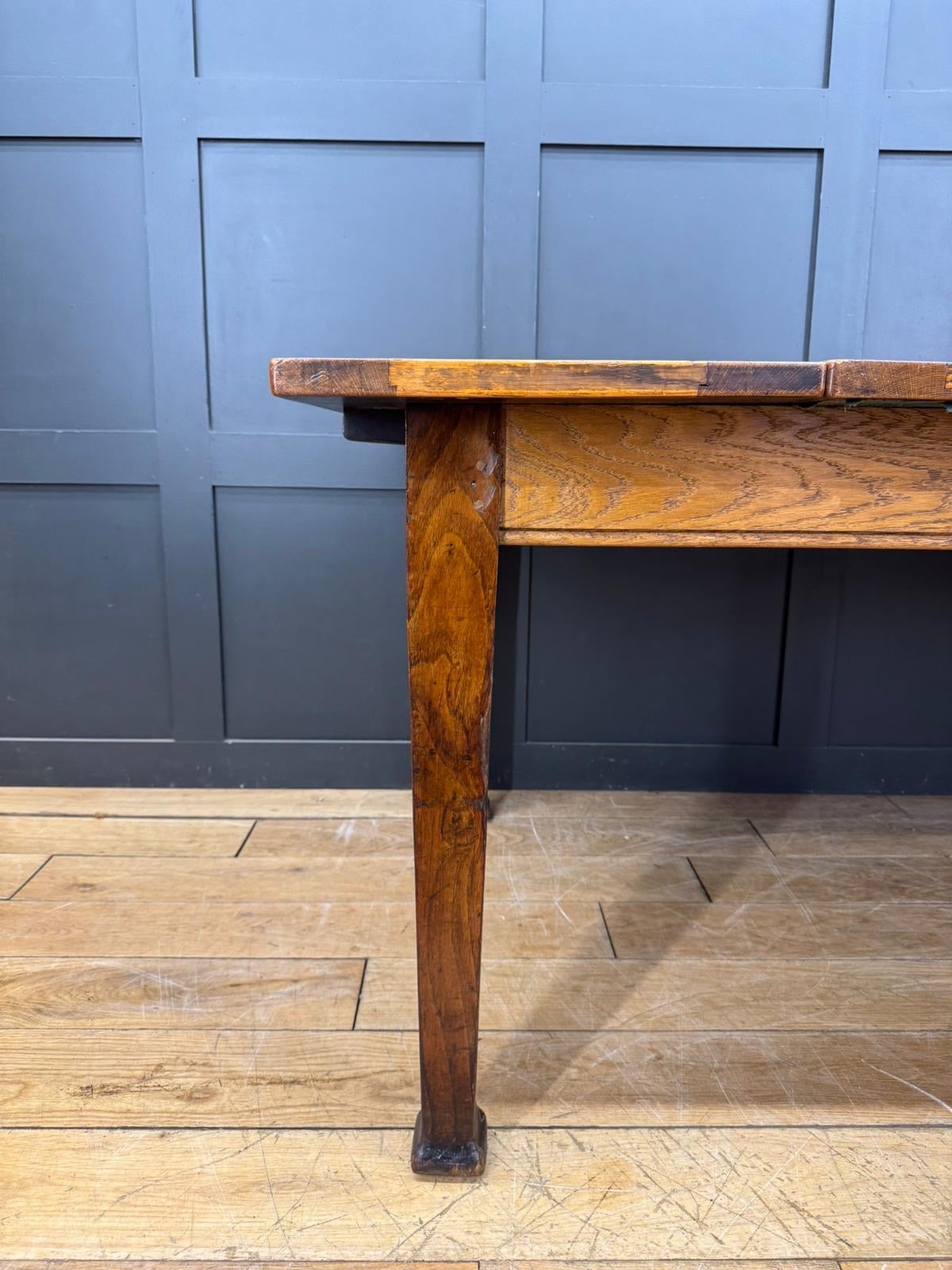 Large Antique Oak Farmhouse Refectory Dining Table Rustic Patina Seats 6-8