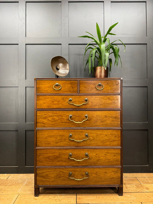 Vintage Korean Hardwood Tall Chest of Drawers / Bedroom Storage
