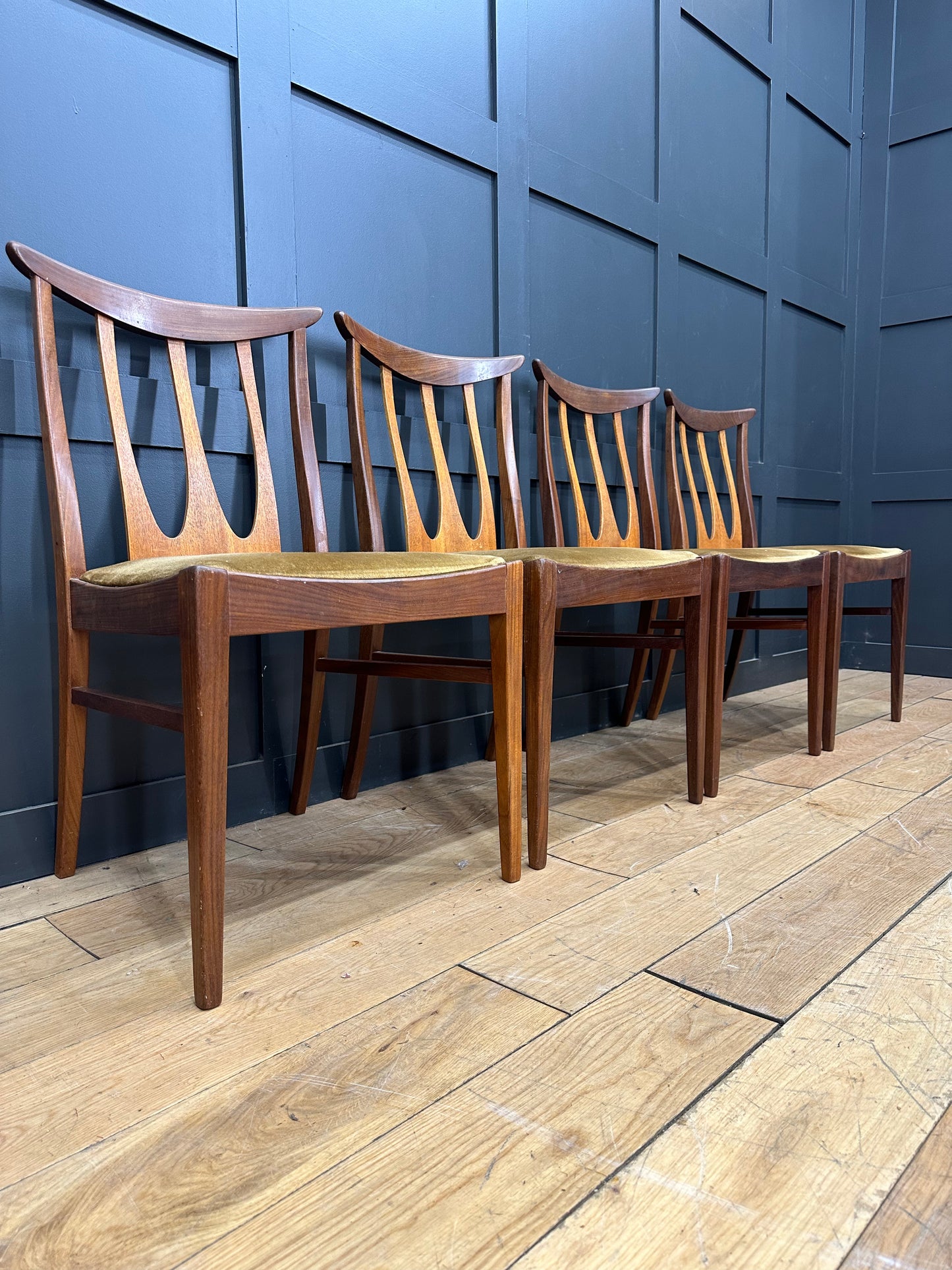 Set Of 4 G Plan Brasilia Dining Chairs /teak Kitchen Chairs /Mid Century Retro