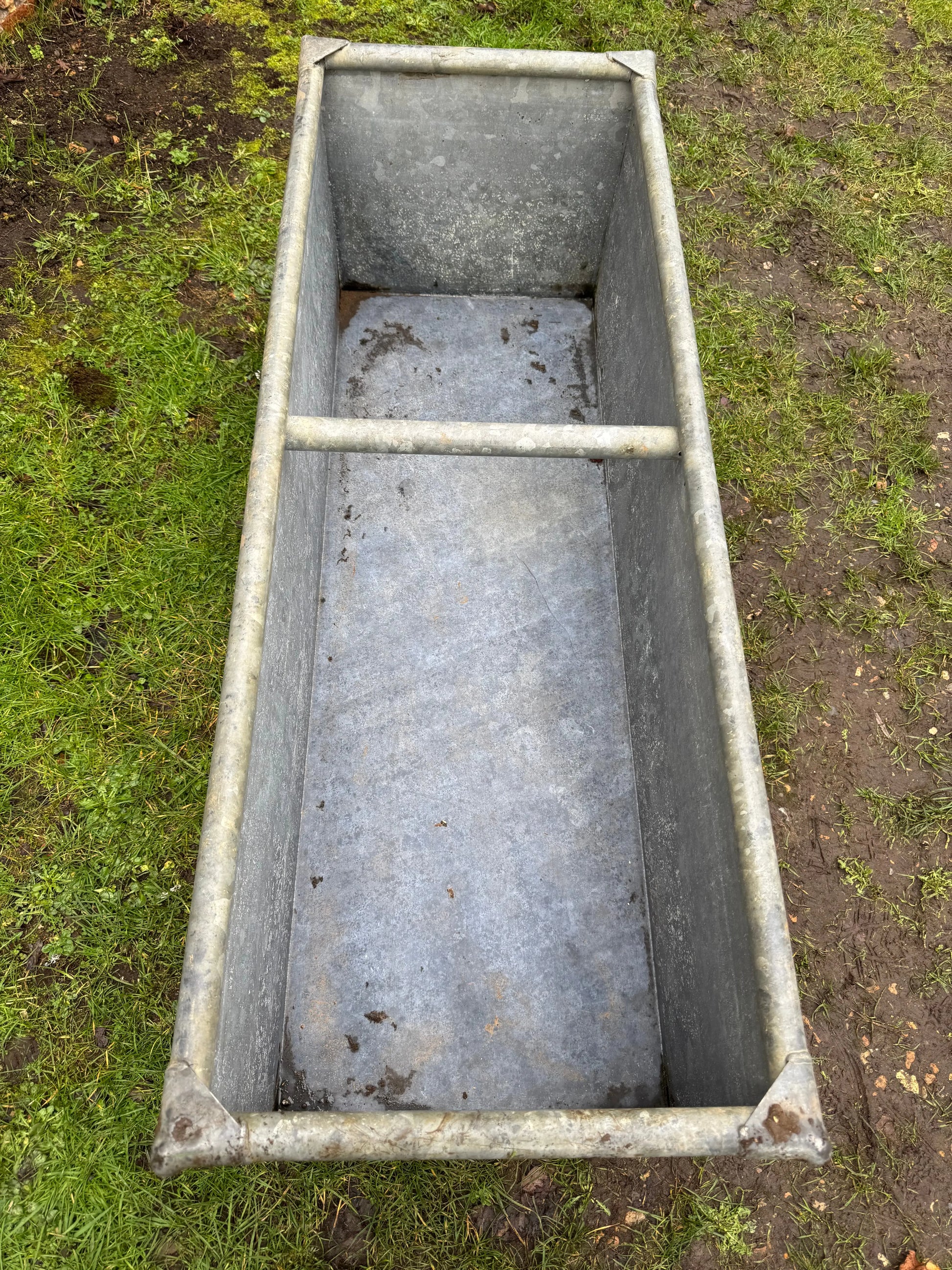 Vintage Galvanised Trough Planter 129cm /Raised Flowerbed Plant Tree Pot Pond Z7 RUSTIC WAREHOUSE NORFOLK