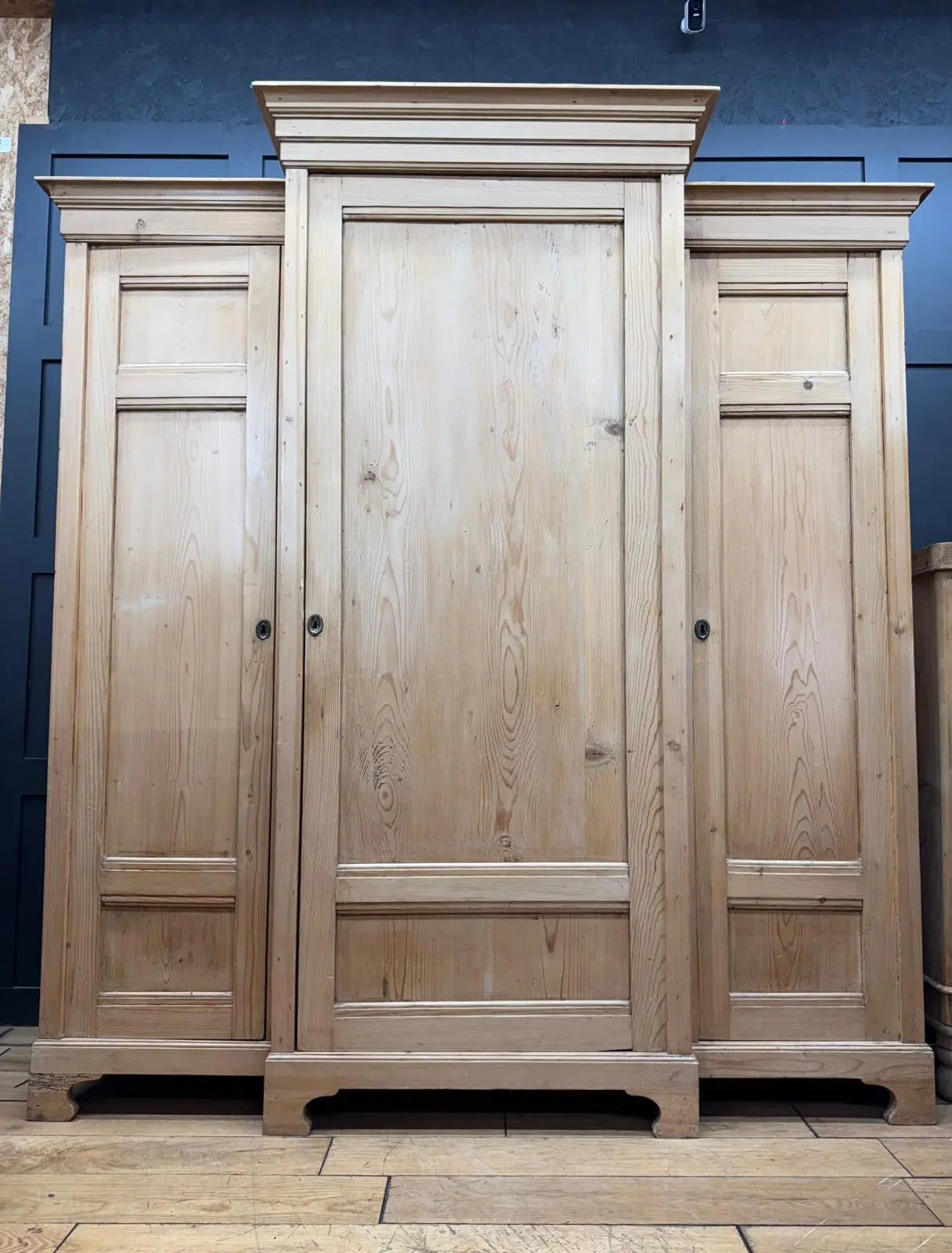 Victorian Pine Triple Wardrobe / Knock-Down Linen Press Style RUSTIC WAREHOUSE NORFOLK