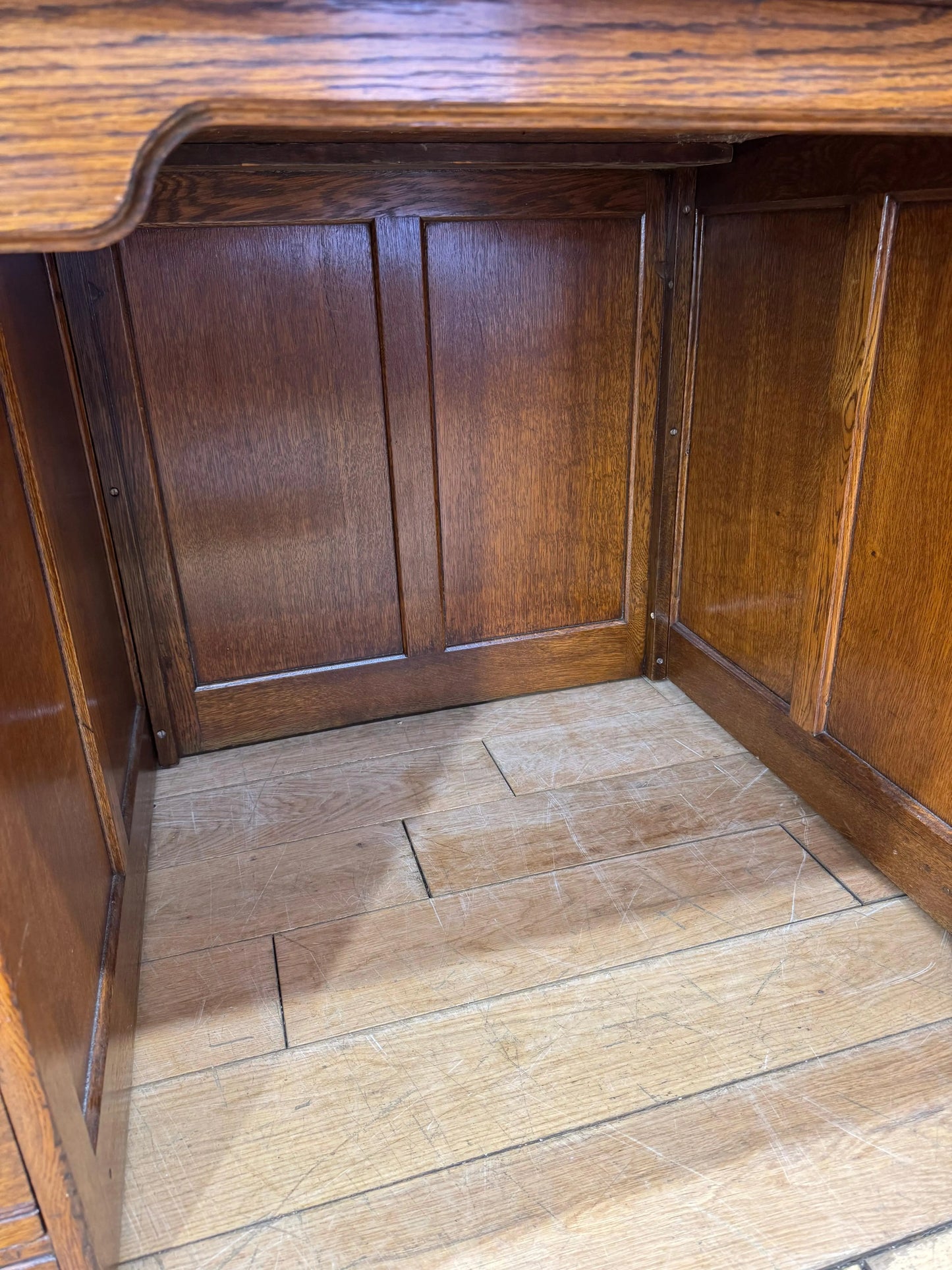 Edwardian Oak Roll Top Pedestal Desk Writing Desk With Fitted Interior RUSTIC WAREHOUSE NORFOLK