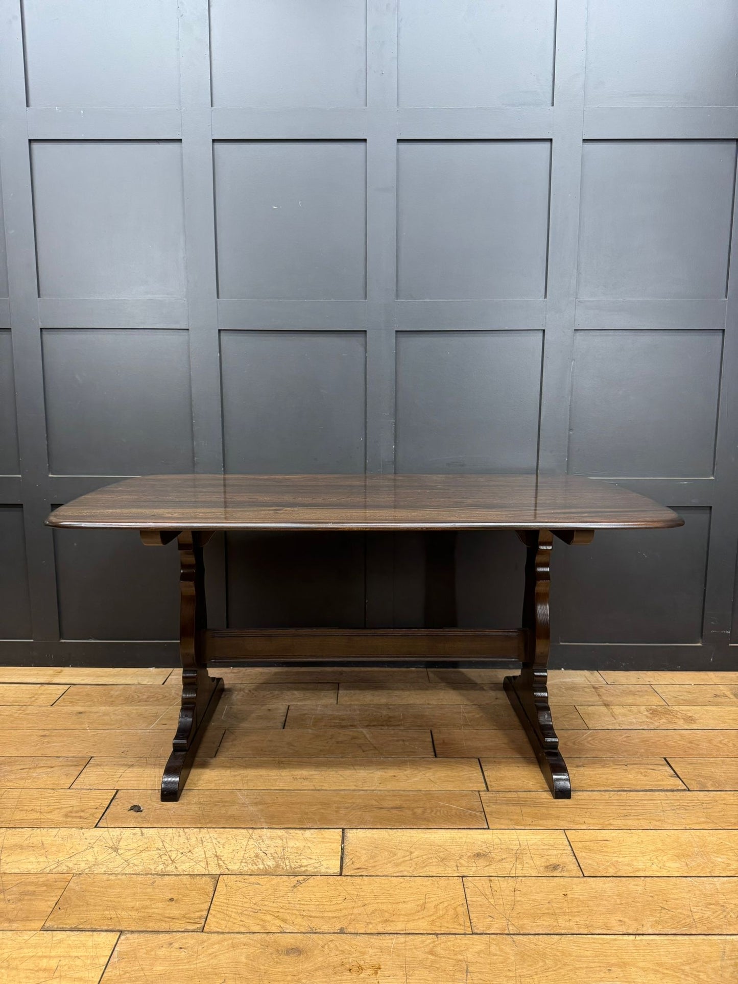 Vintage Ercol Solid Elm Refectory Dining Table – 152cm Long, Kitchen Table