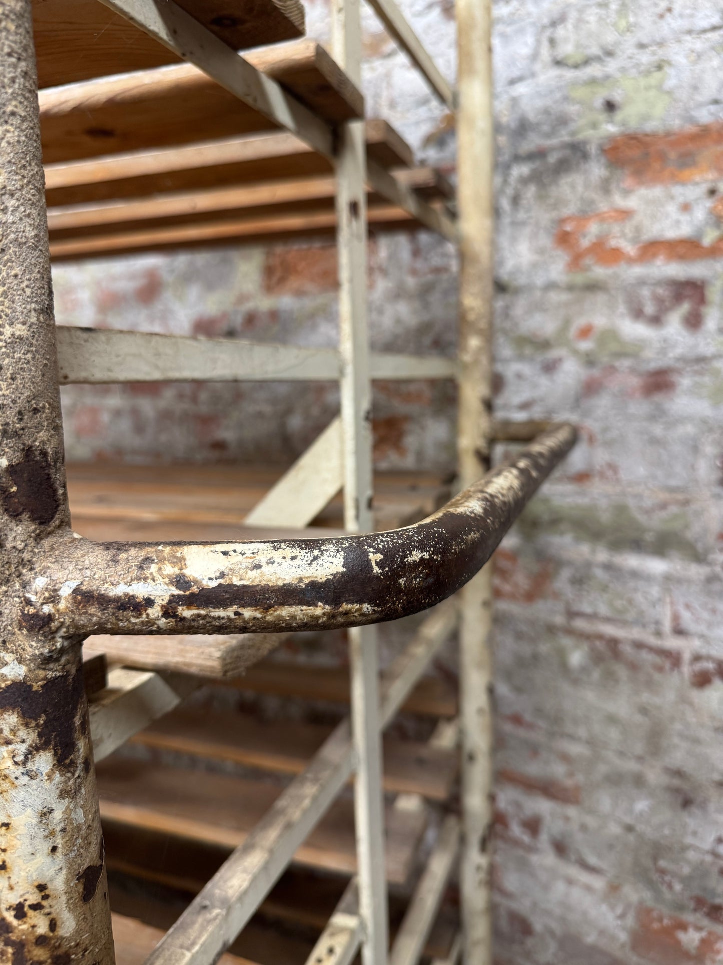 Large Vintage French Bakery Rack – Industrial Shop Display Shelving