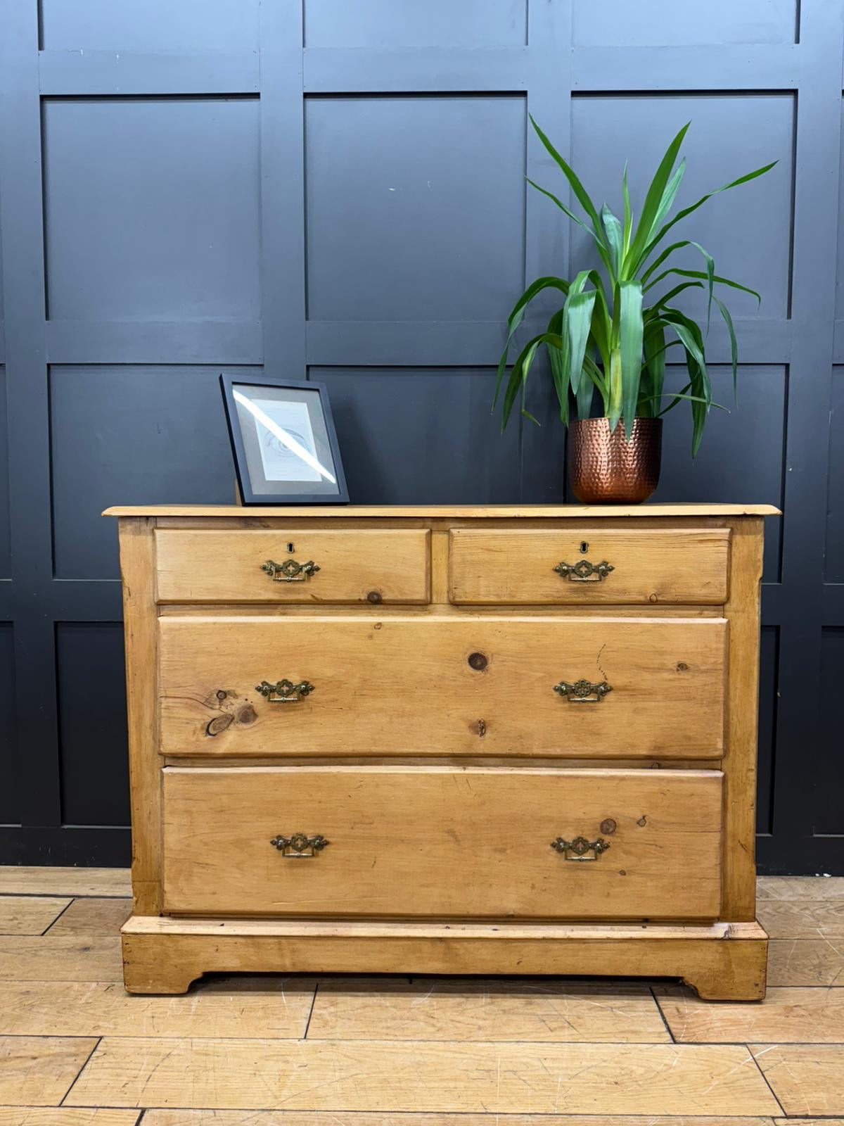 Late Victorian Rustic Pine Chest of Drawers | Antique Farmhouse Bedroom Storage