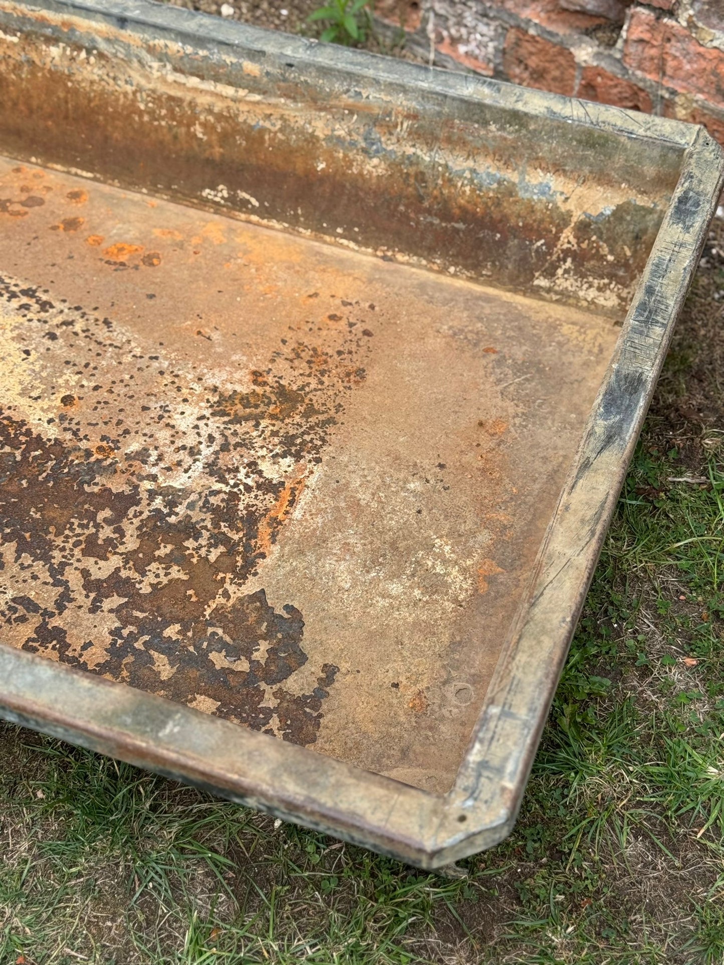 Vintage Long Low Garden Galvanised Trough Planter Raised Bed Fish Pond Plant E6