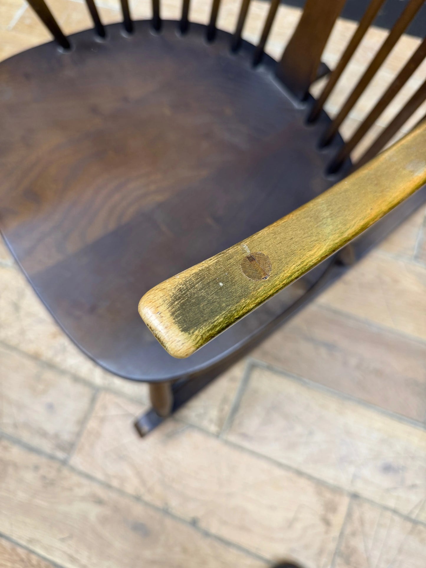 Ercol Windsor Rocking Chair Vintage Elm Beech Armchair Rocker 473